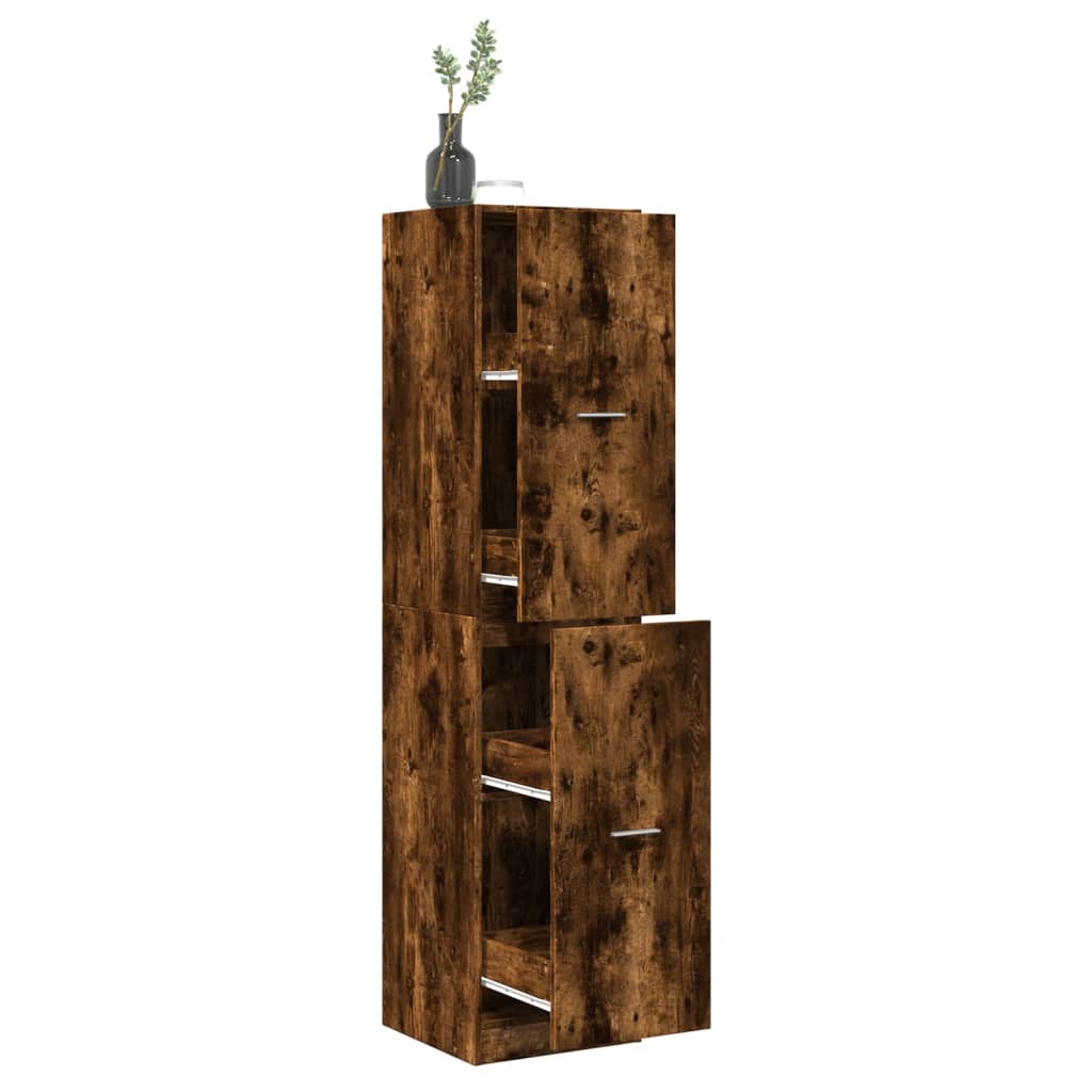 Apothekerskast 40x41x174,5 cm bewerkt hout gerookt eikenkleurig is nu te koop bij PeponiXL, paradijselijk wonen!