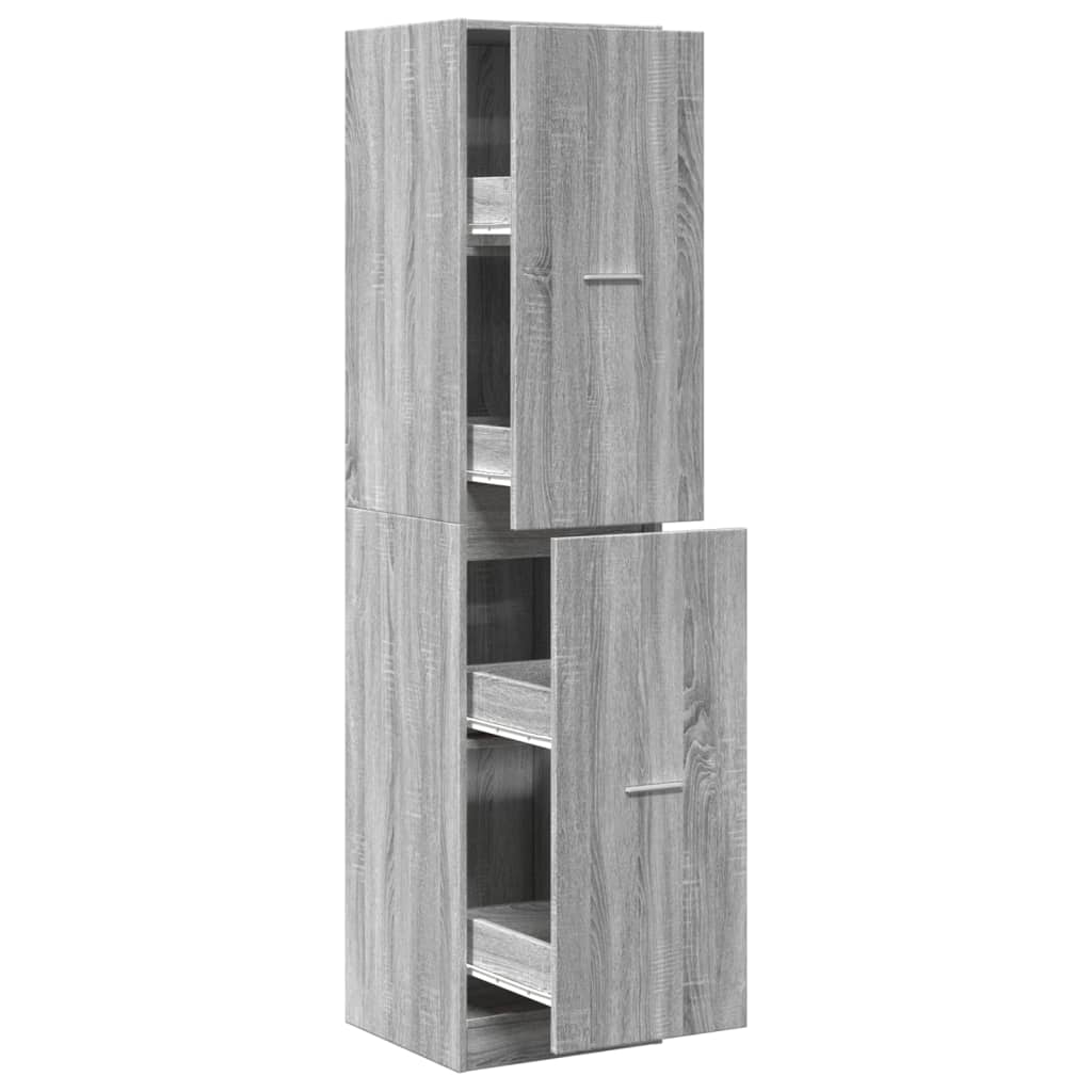 Apothekerskast 40x41x174,5 cm bewerkt hout grijs sonoma eiken is nu te koop bij PeponiXL, paradijselijk wonen!