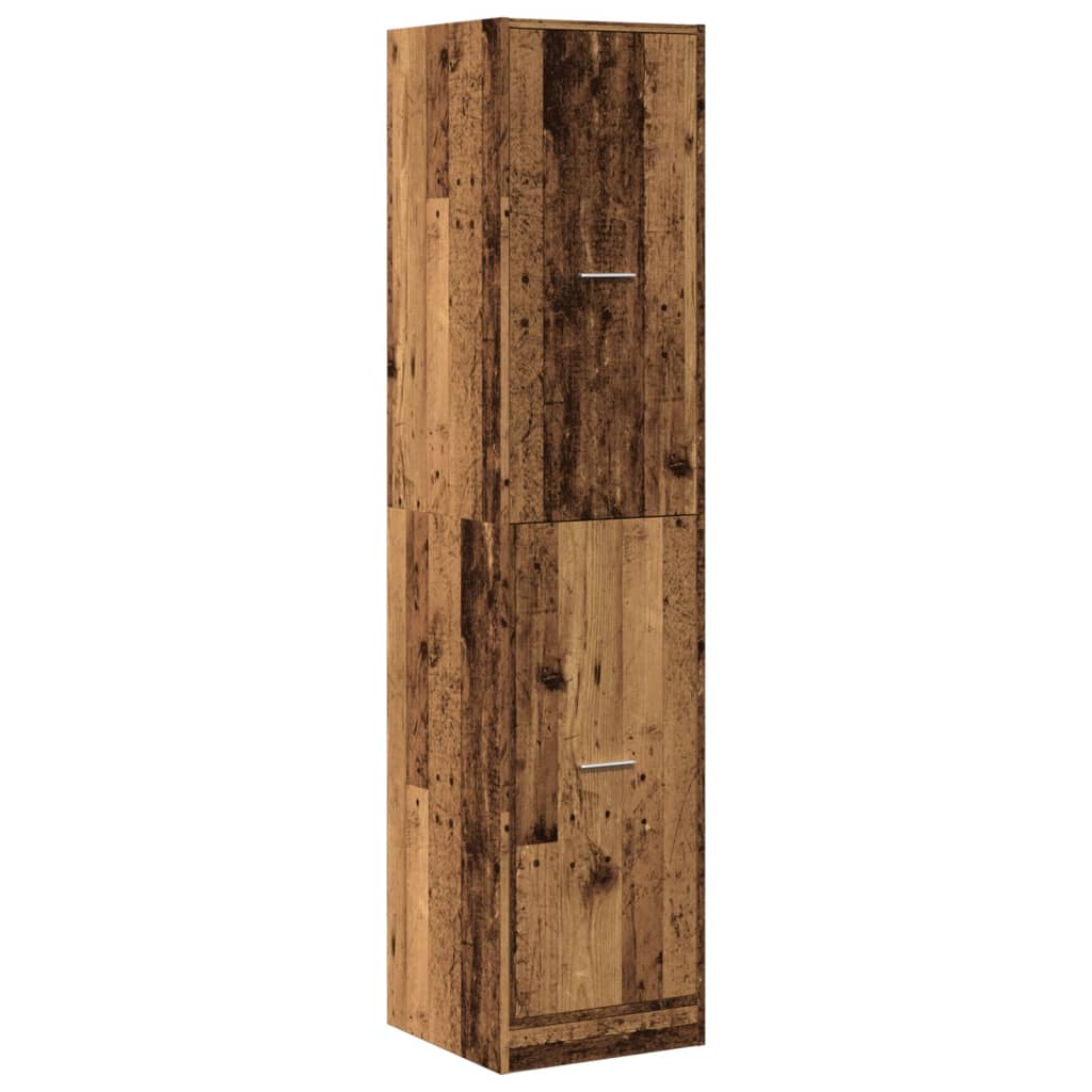 Apothekerskast 40x41x174,5 cm bewerkt hout oud houtkleurig is nu te koop bij PeponiXL, paradijselijk wonen!