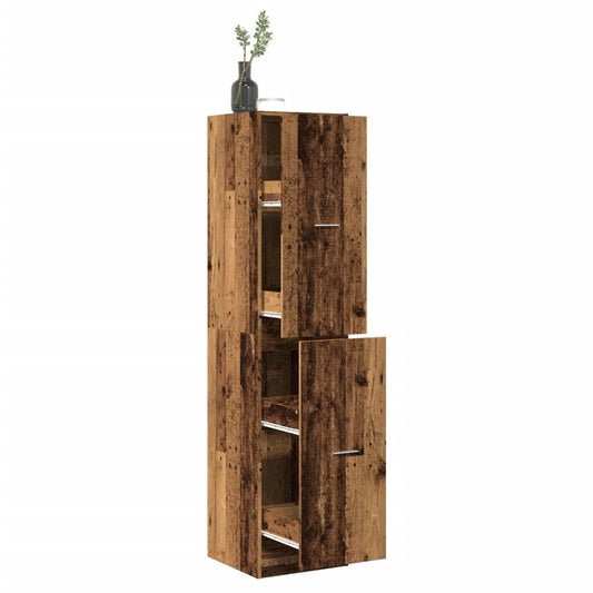 Apothekerskast 40x41x174,5 cm bewerkt hout oud houtkleurig is nu te koop bij PeponiXL, paradijselijk wonen!