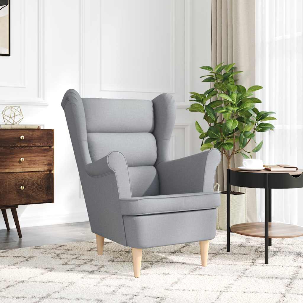 Fauteuil 74x84x100 cm stof lichtgrijs is nu te koop bij PeponiXL, paradijselijk wonen!