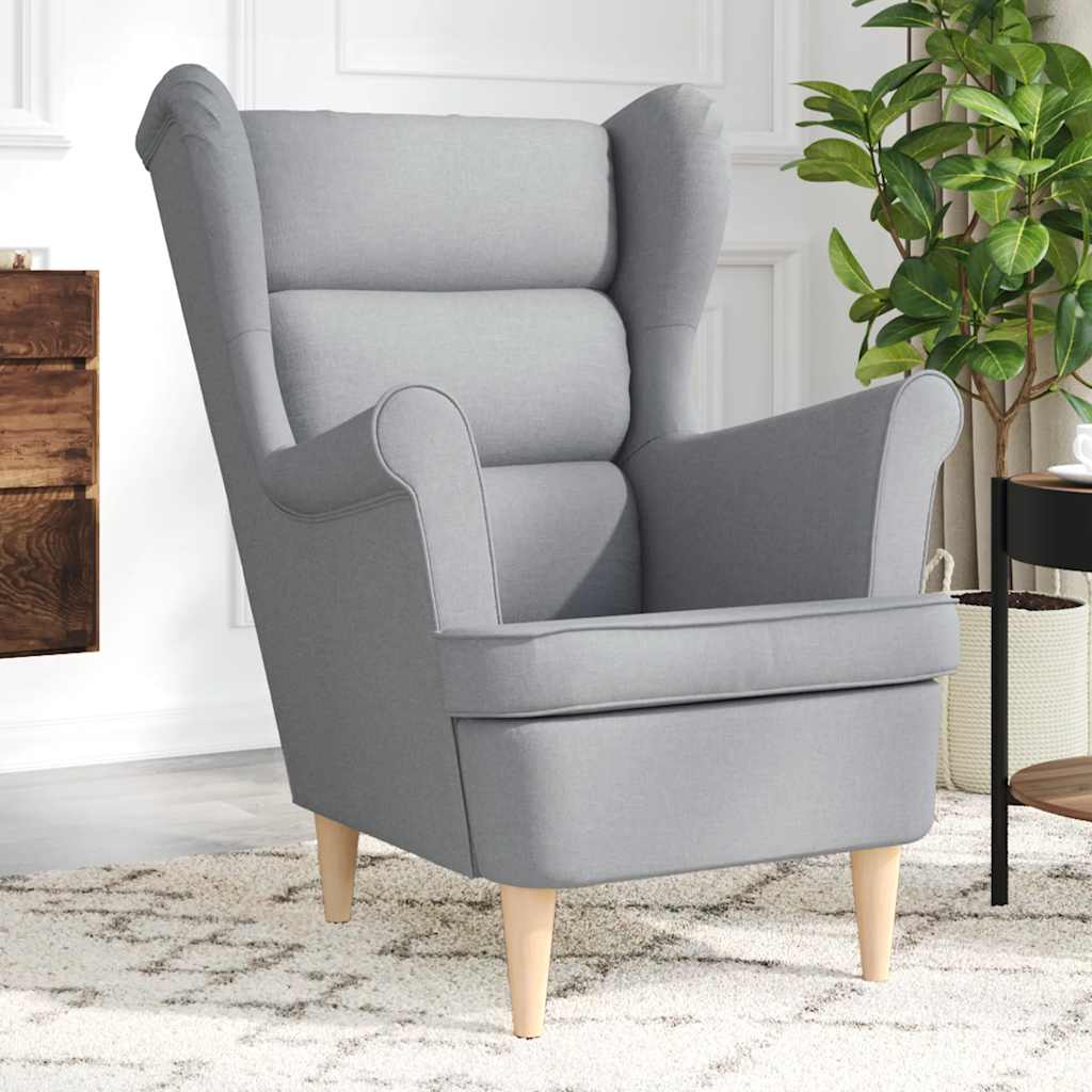 Fauteuil 74x84x100 cm stof lichtgrijs is nu te koop bij PeponiXL, paradijselijk wonen!