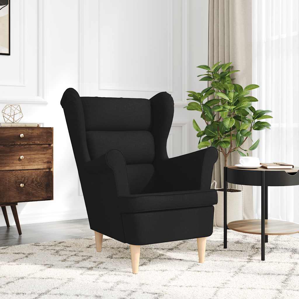 Fauteuil 74x84x100 cm stof zwart is nu te koop bij PeponiXL, paradijselijk wonen!