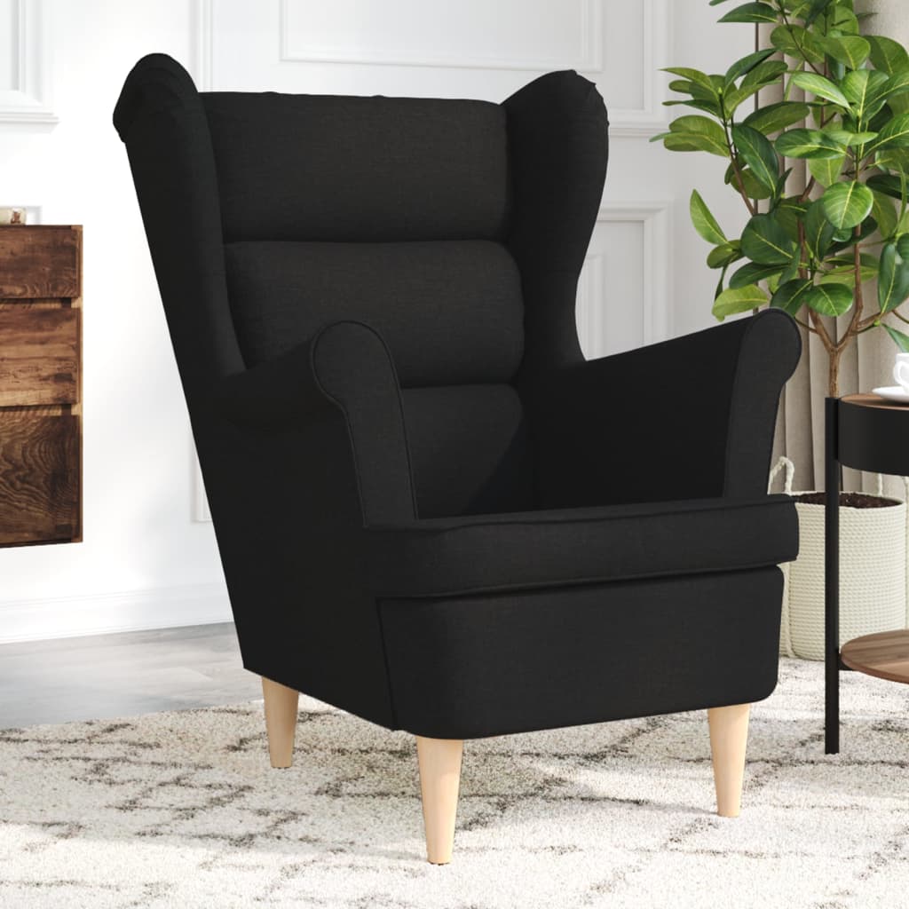 Fauteuil 74x84x100 cm stof zwart is nu te koop bij PeponiXL, paradijselijk wonen!