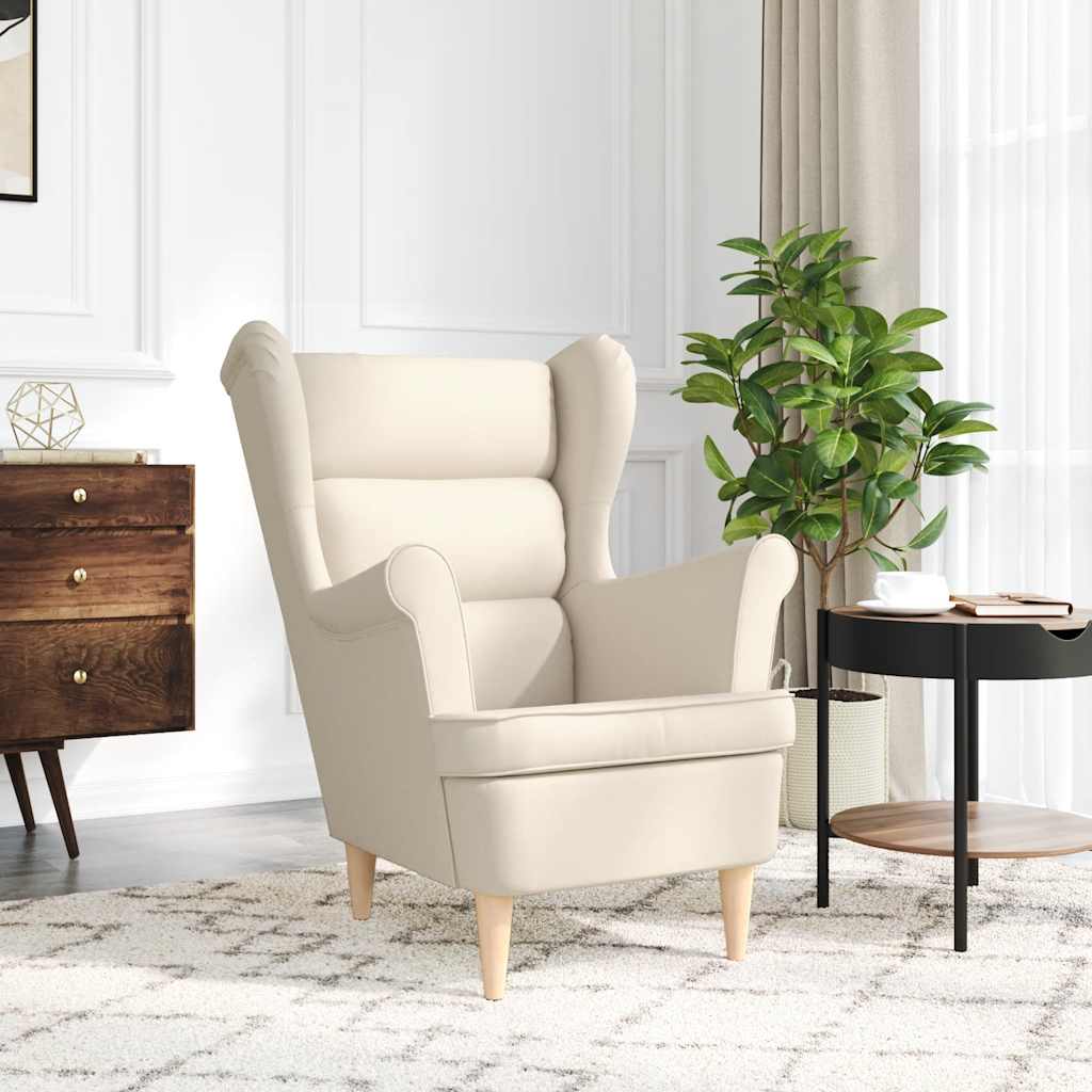 Fauteuil 74x84x100 cm linnen wit is nu te koop bij PeponiXL, paradijselijk wonen!