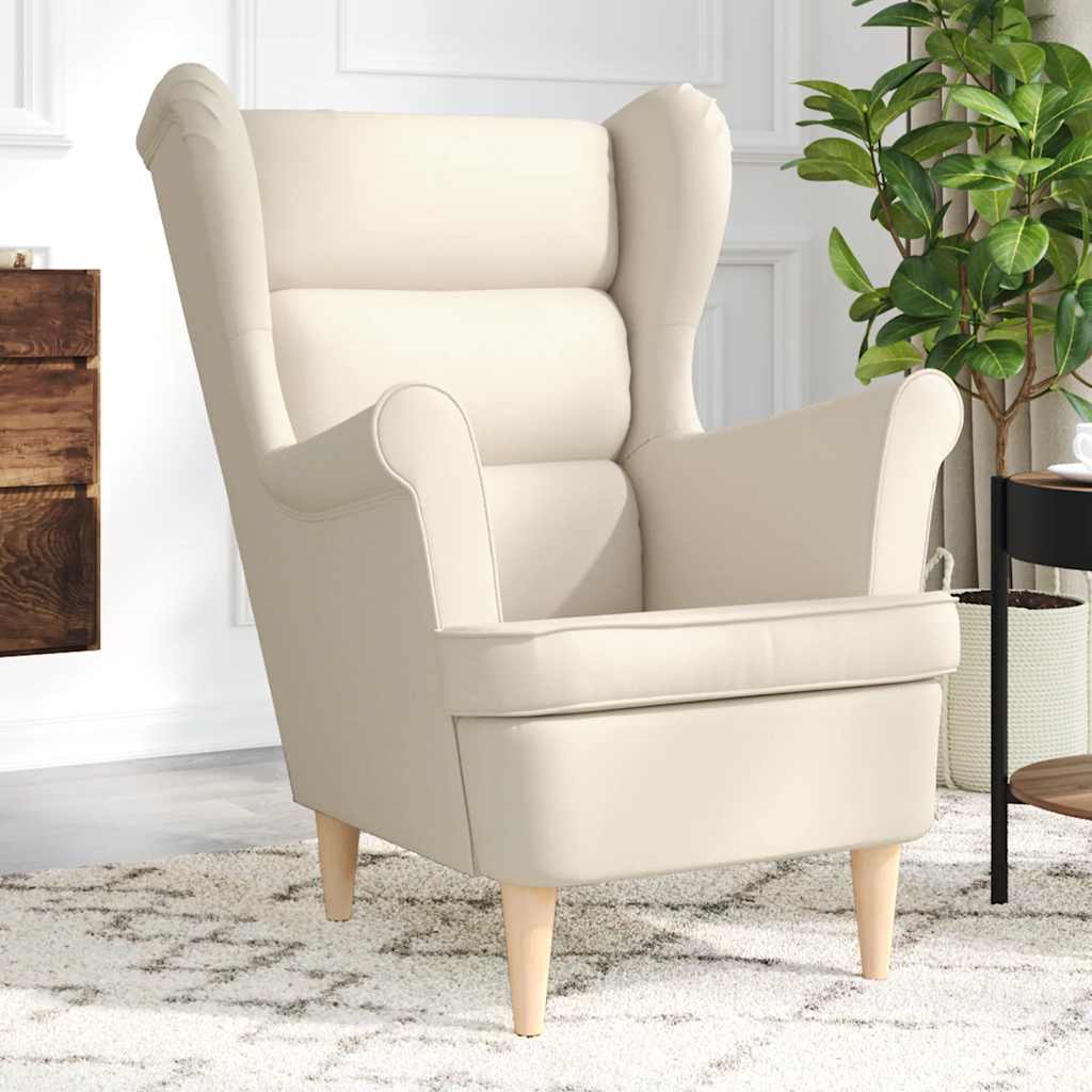Fauteuil 74x84x100 cm linnen wit is nu te koop bij PeponiXL, paradijselijk wonen!