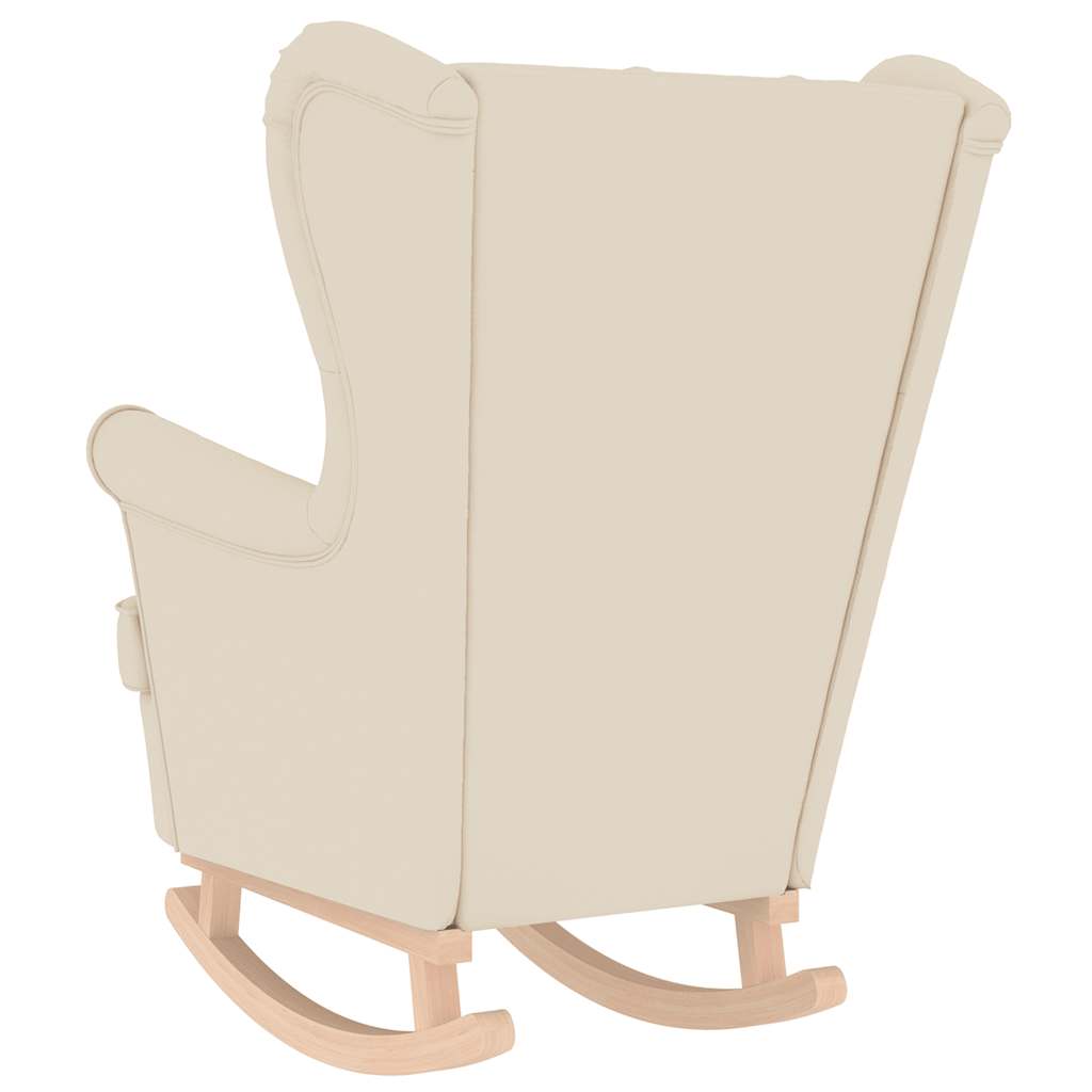 Schommelstoel 74x90x102 cm linnen wit is nu te koop bij PeponiXL, paradijselijk wonen!