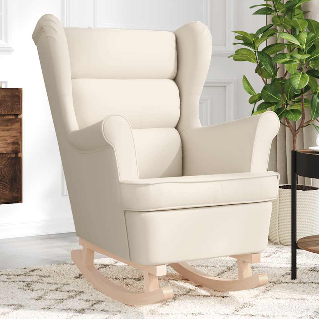 Schommelstoel 74x90x102 cm linnen wit is nu te koop bij PeponiXL, paradijselijk wonen!