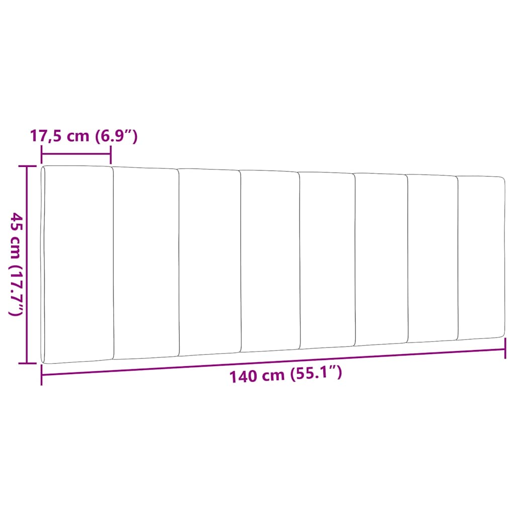 Hoofdbordkussen "Hanko" 140 cm stof taupe