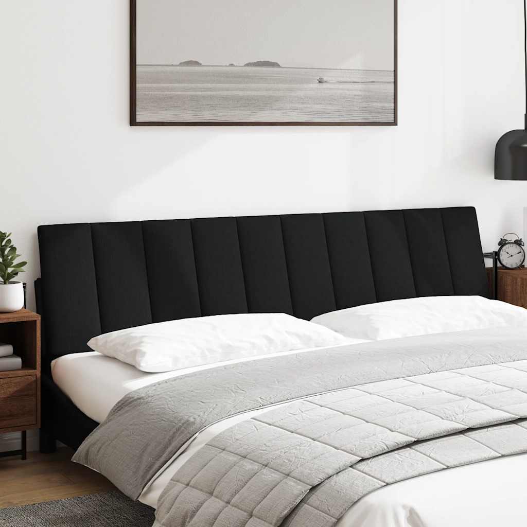 Hoofdbordkussen "Hanko" 200 cm stof zwart is nu te koop bij PeponiXL, paradijselijk wonen!
