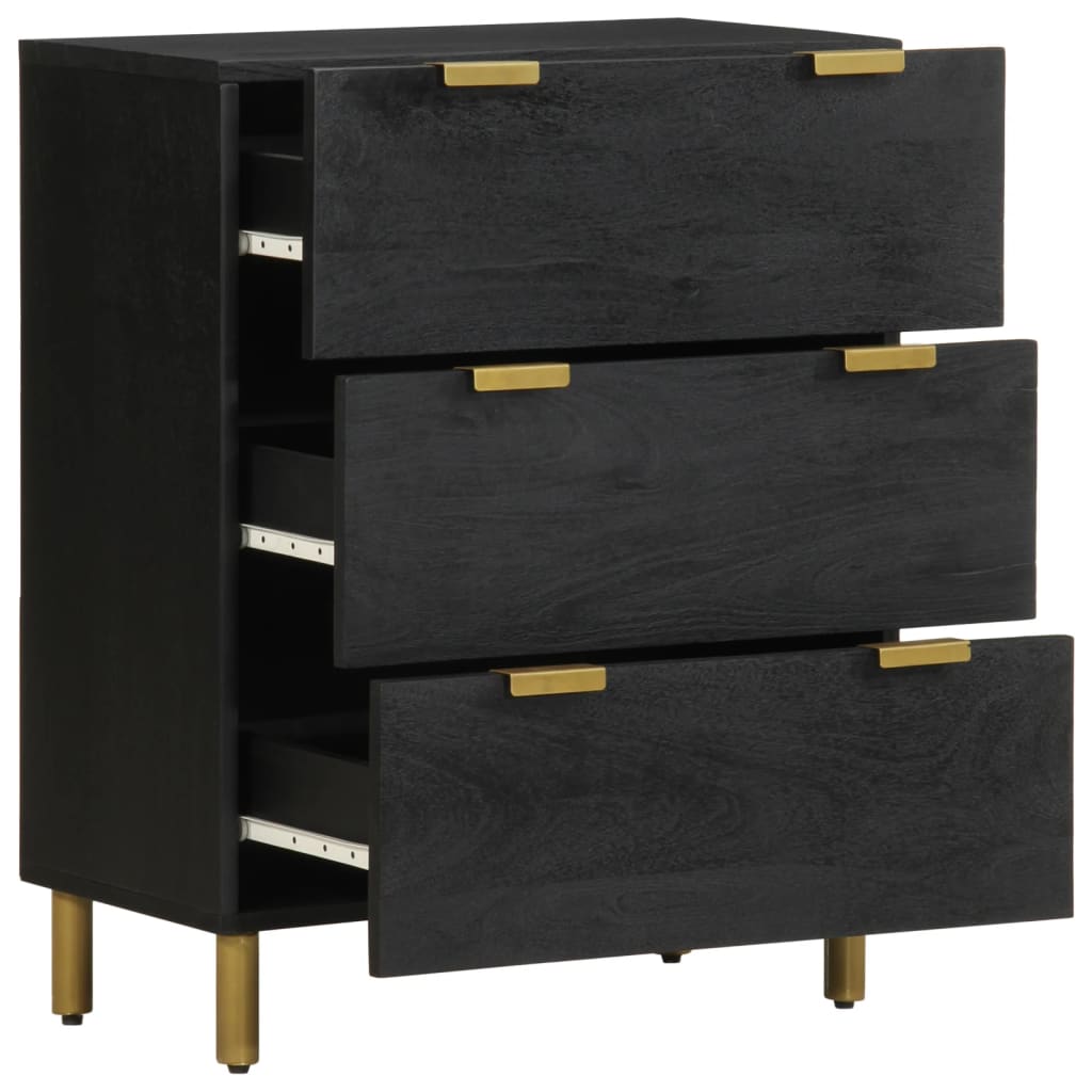 Dressoirs 2 st 60x33x75 cm bewerkt hout zwart is nu te koop bij PeponiXL, paradijselijk wonen!