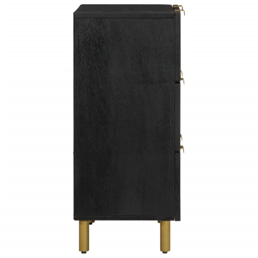 Dressoirs 2 st 60x33x75 cm bewerkt hout zwart is nu te koop bij PeponiXL, paradijselijk wonen!