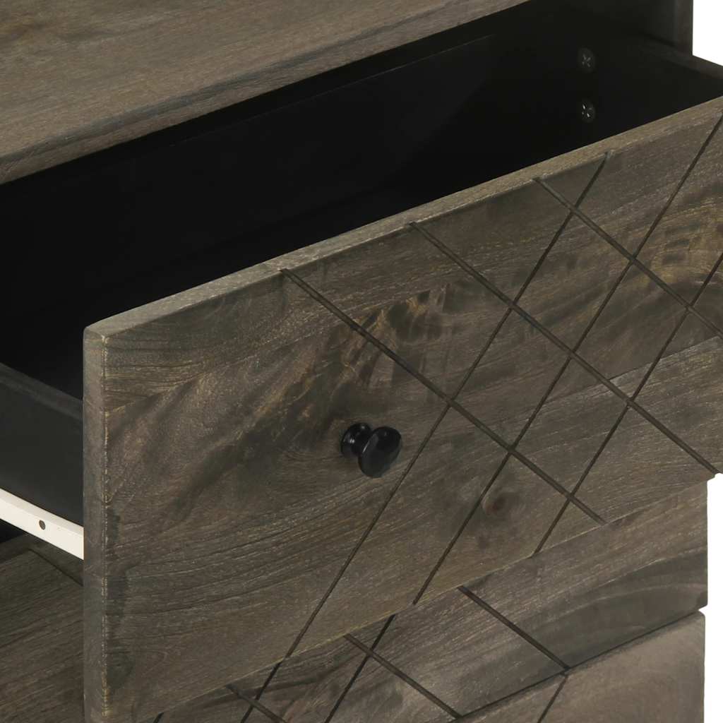 3-delige Dressoirs 60x33x75 cm massief mangohout zwart is nu te koop bij PeponiXL, paradijselijk wonen!
