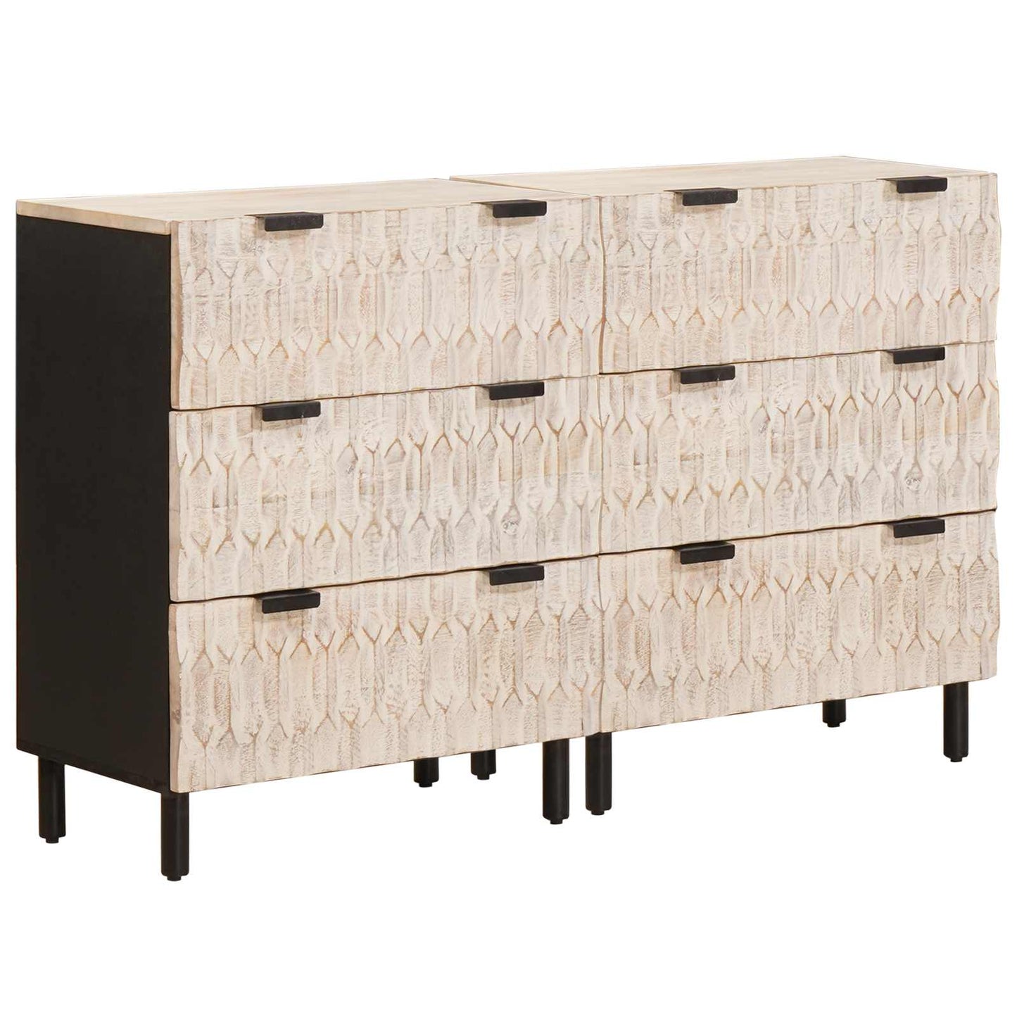 Dressoir 2 pcs Witte Was Afwerking 60 x 33 x 75 cm is nu te koop bij PeponiXL, paradijselijk wonen!