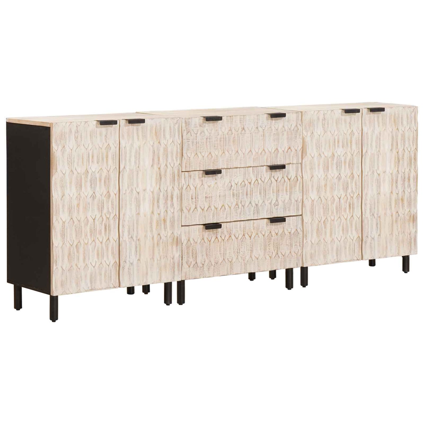 Dressoir 3 pcs Witte Was Afwerking 180 x 33 x 75 cm is nu te koop bij PeponiXL, paradijselijk wonen!