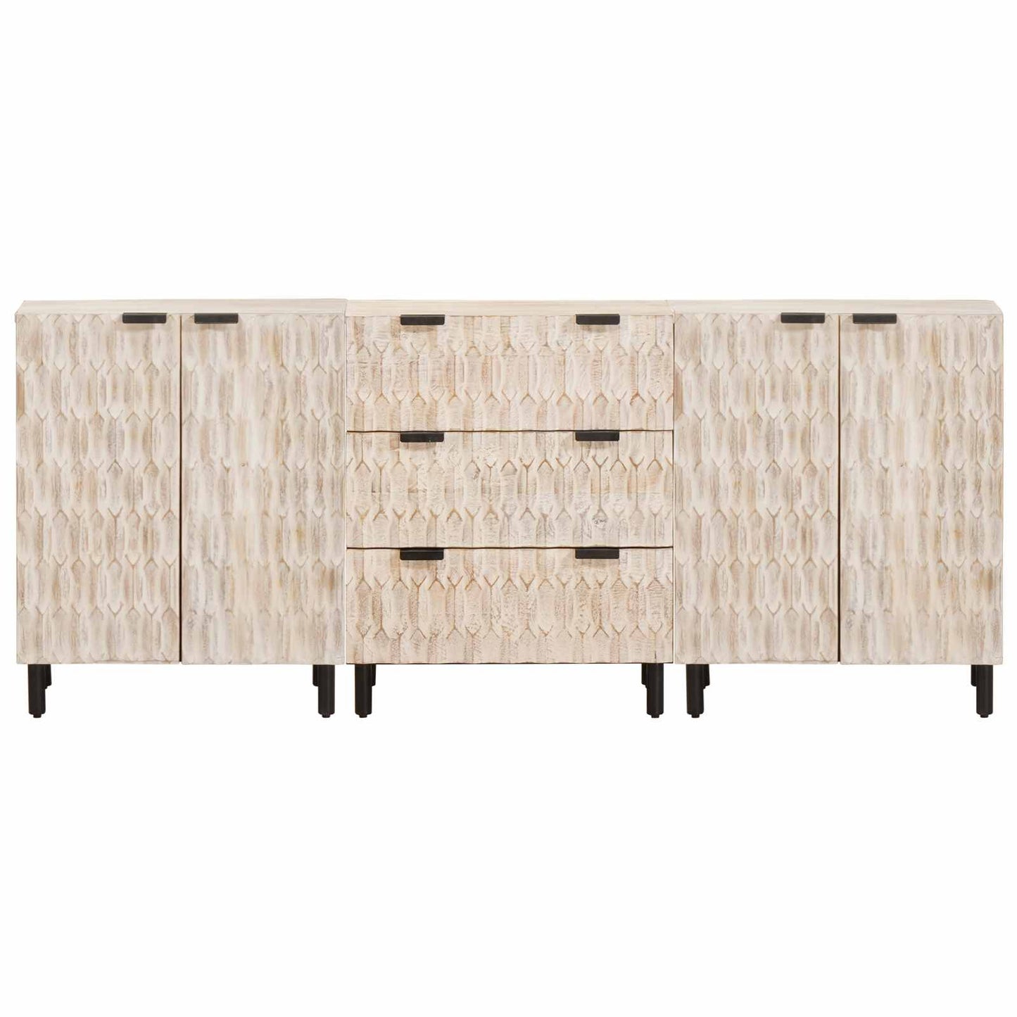 Dressoir 3 pcs Witte Was Afwerking 180 x 33 x 75 cm is nu te koop bij PeponiXL, paradijselijk wonen!
