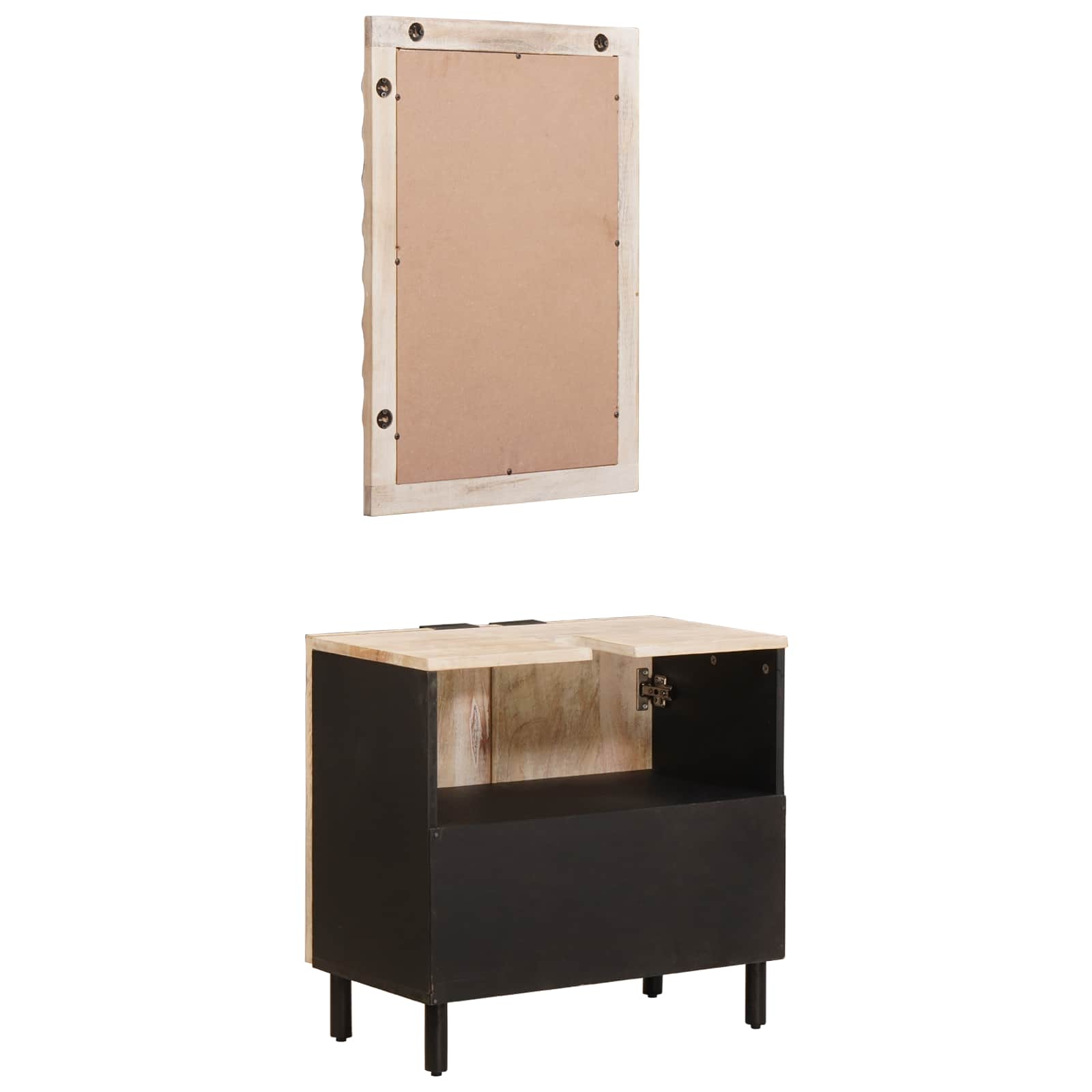 Badkamer Sets met opslag Witte Was Afwerking Massief Mango Hout is nu te koop bij PeponiXL, paradijselijk wonen!