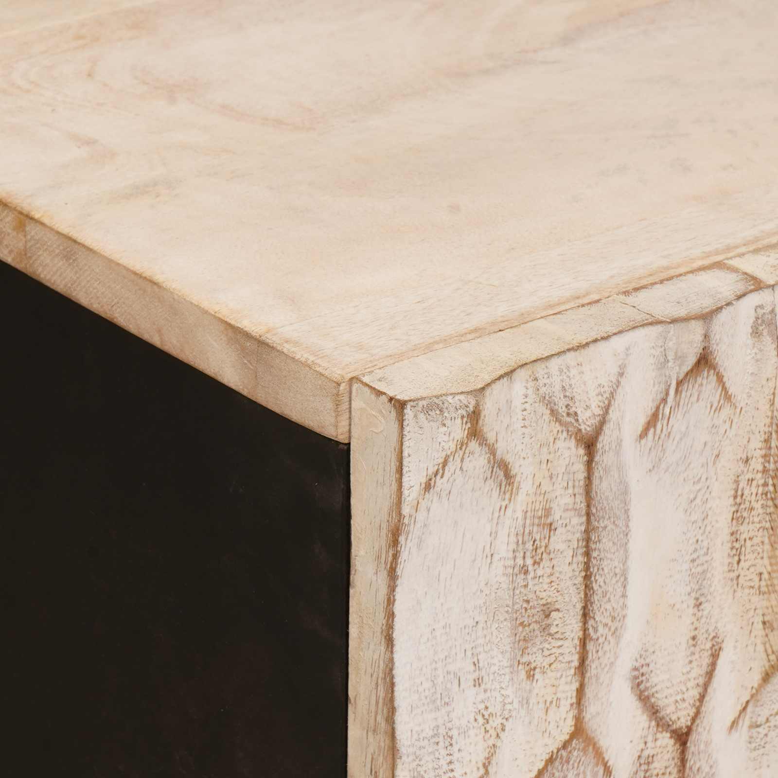 Badkamer Sets 3 pcs Witte Was Afwerking Massief Mango Hout is nu te koop bij PeponiXL, paradijselijk wonen!