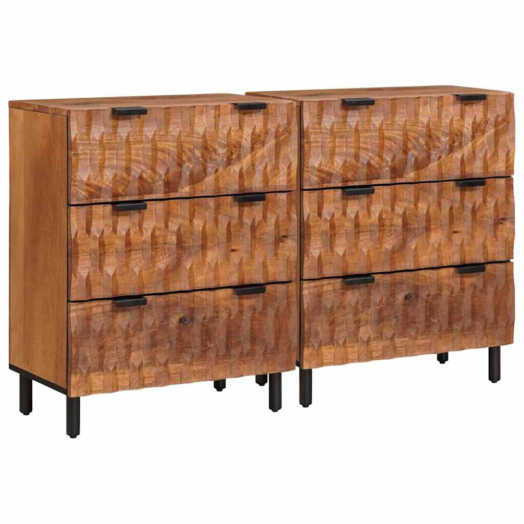Dressoir 2 pcs Acacia Bruine Afwerking 60 x 33 x 75 cm is nu te koop bij PeponiXL, paradijselijk wonen!