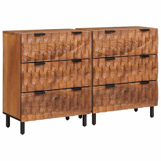 Dressoir 2 pcs Acacia Bruine Afwerking 60 x 33 x 75 cm is nu te koop bij PeponiXL, paradijselijk wonen!