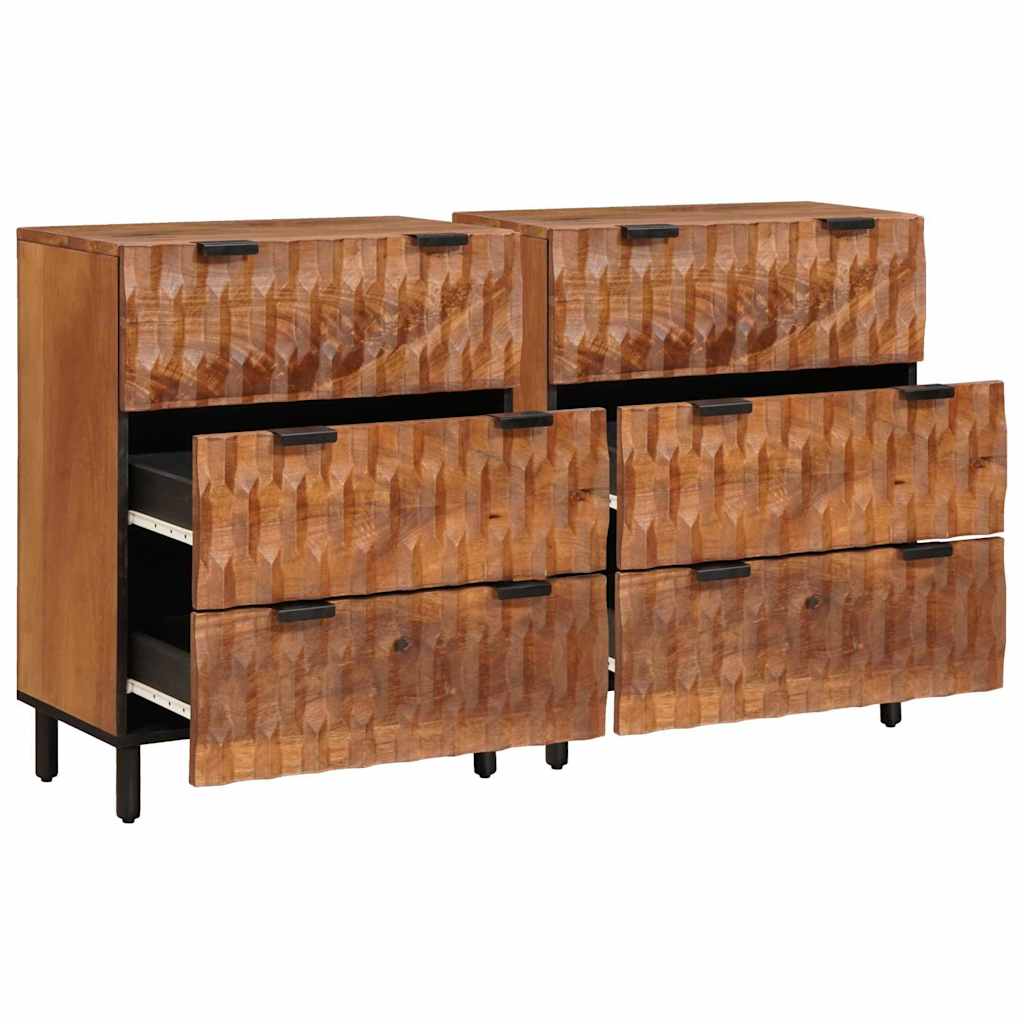 Dressoir 2 pcs Acacia Bruine Afwerking 60 x 33 x 75 cm is nu te koop bij PeponiXL, paradijselijk wonen!