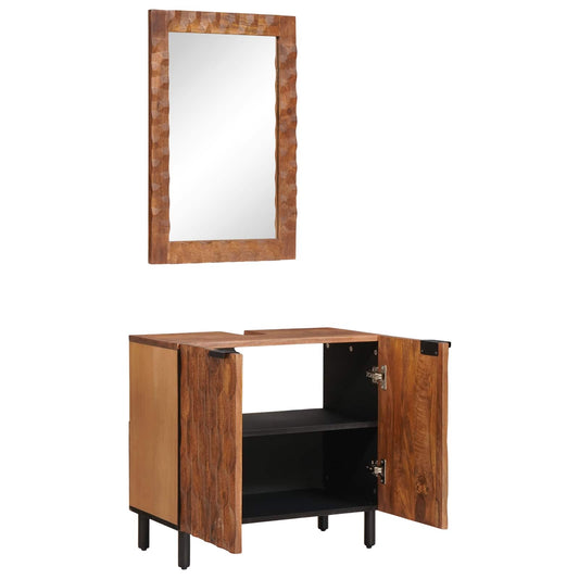 Badkamer Sets 2 pcs Acacia Bruin Winish Massief Mango Hout is nu te koop bij PeponiXL, paradijselijk wonen!