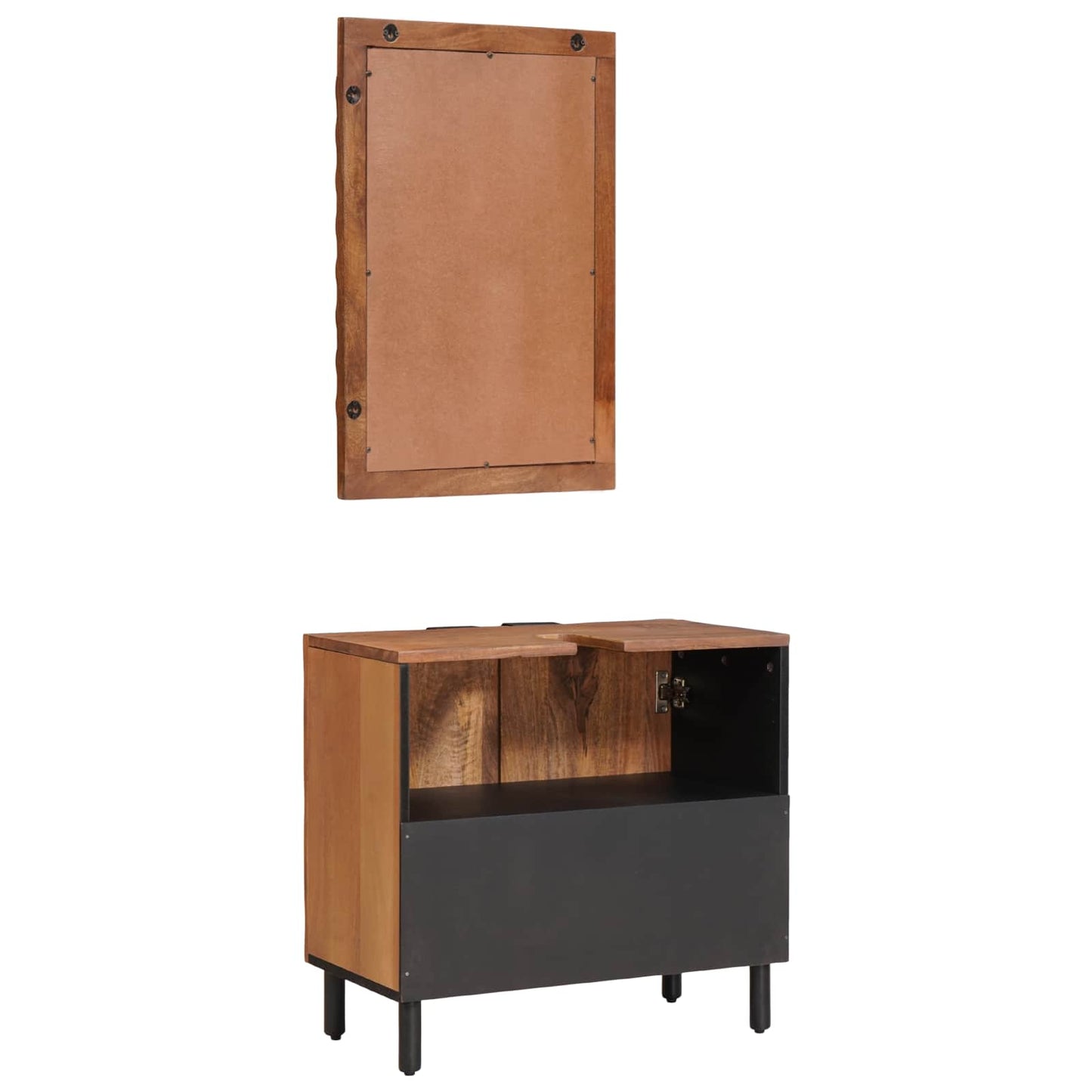 Badkamer Sets 2 pcs Acacia Bruin Winish Massief Mango Hout is nu te koop bij PeponiXL, paradijselijk wonen!