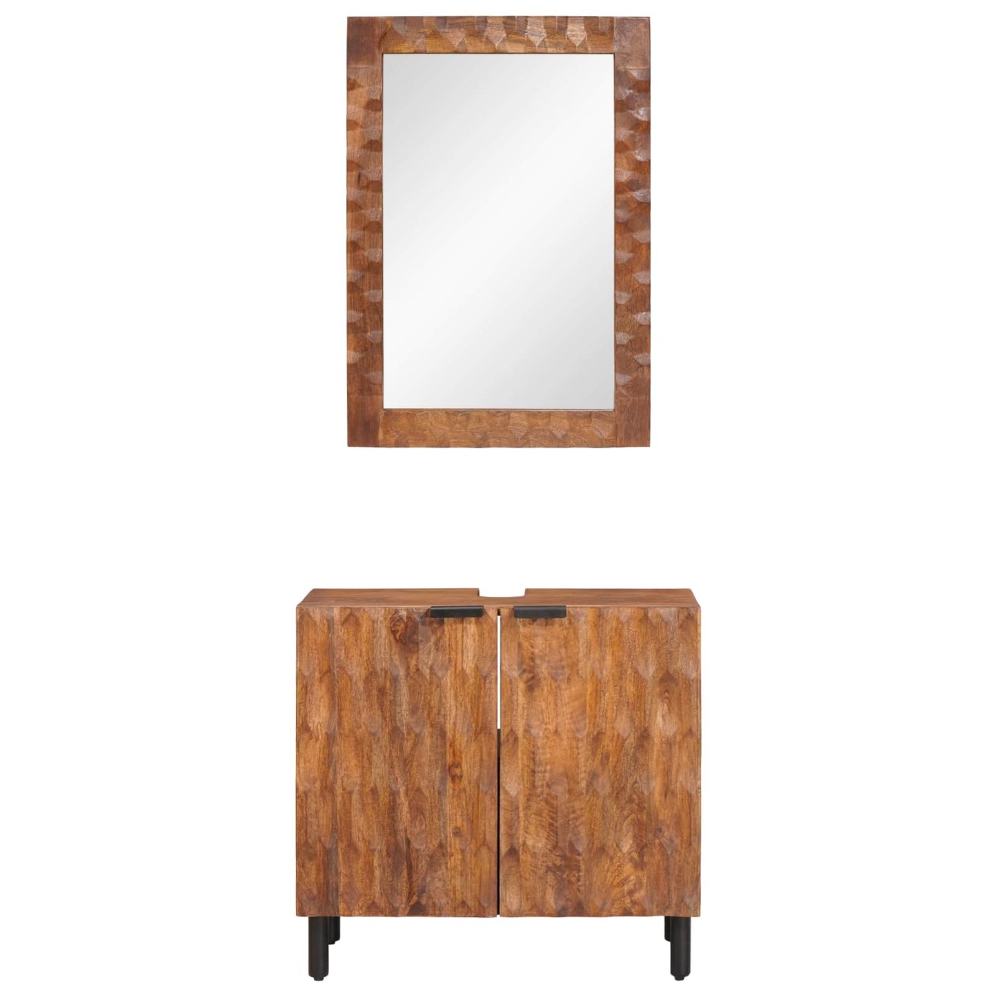 Badkamer Sets 2 pcs Acacia Bruin Winish Massief Mango Hout is nu te koop bij PeponiXL, paradijselijk wonen!