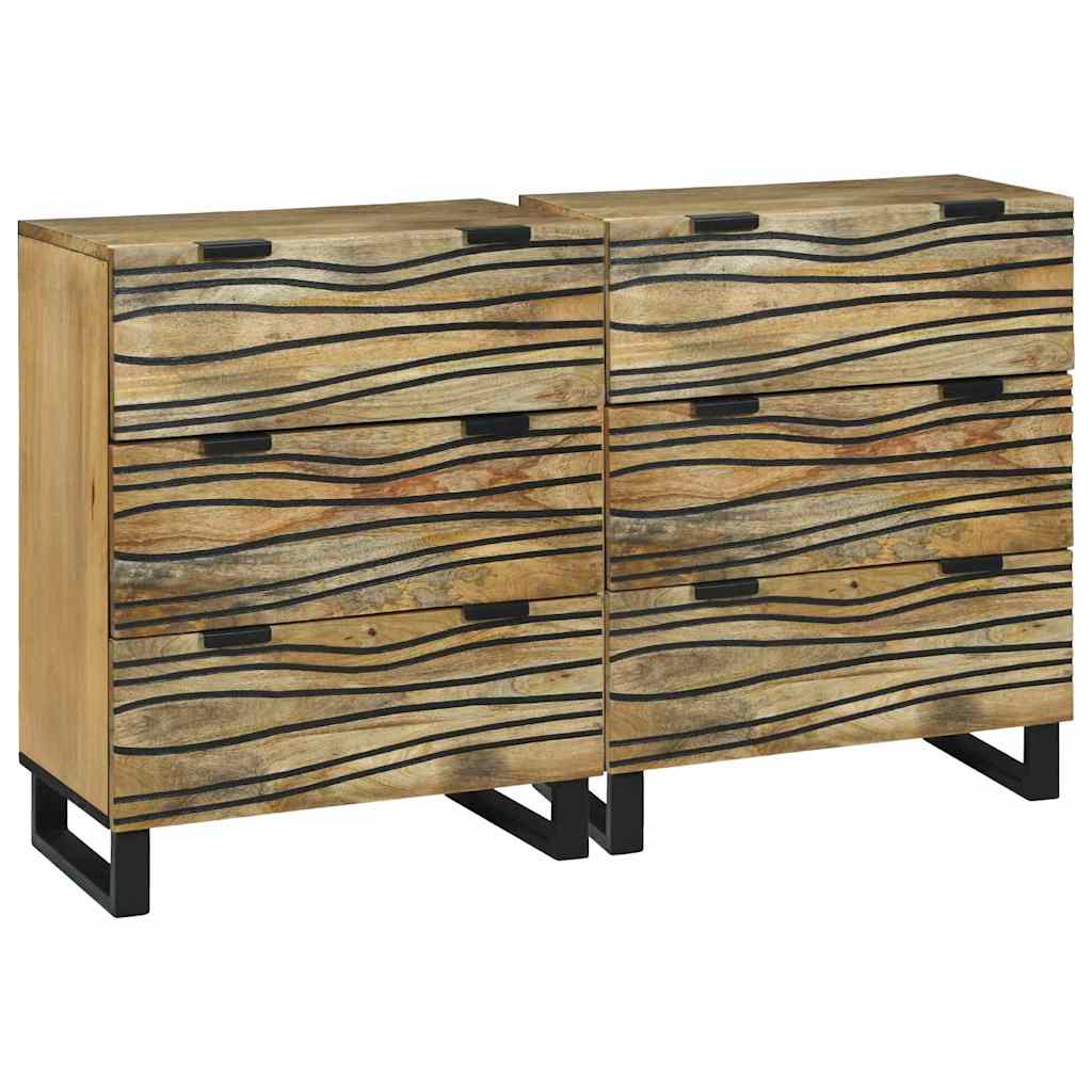 Dressoir set 2 pcs Naturel 60 x 33,5 x 75 cm Massief Mango Hout is nu te koop bij PeponiXL, paradijselijk wonen!