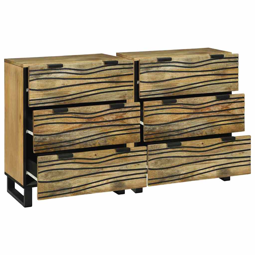 Dressoir set 2 pcs Naturel 60 x 33,5 x 75 cm Massief Mango Hout is nu te koop bij PeponiXL, paradijselijk wonen!