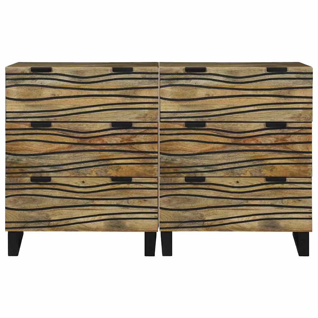 Dressoir set 2 pcs Naturel 60 x 33,5 x 75 cm Massief Mango Hout is nu te koop bij PeponiXL, paradijselijk wonen!