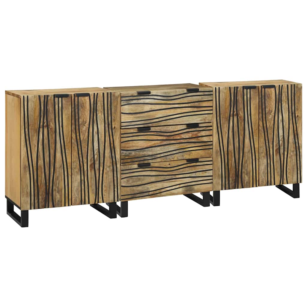 Badkamermeubelset met lade met plank 3 pcs Bruin Bewerkt hout is nu te koop bij PeponiXL, paradijselijk wonen!