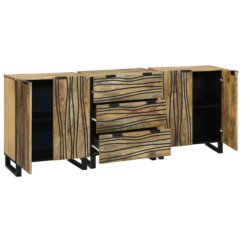 Badkamermeubelset met lade met plank 3 pcs Bruin Bewerkt hout is nu te koop bij PeponiXL, paradijselijk wonen!