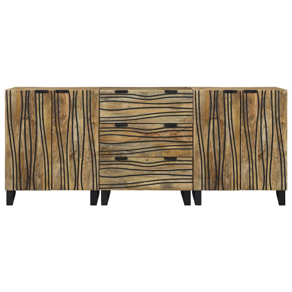 Badkamermeubelset met lade met plank 3 pcs Bruin Bewerkt hout is nu te koop bij PeponiXL, paradijselijk wonen!