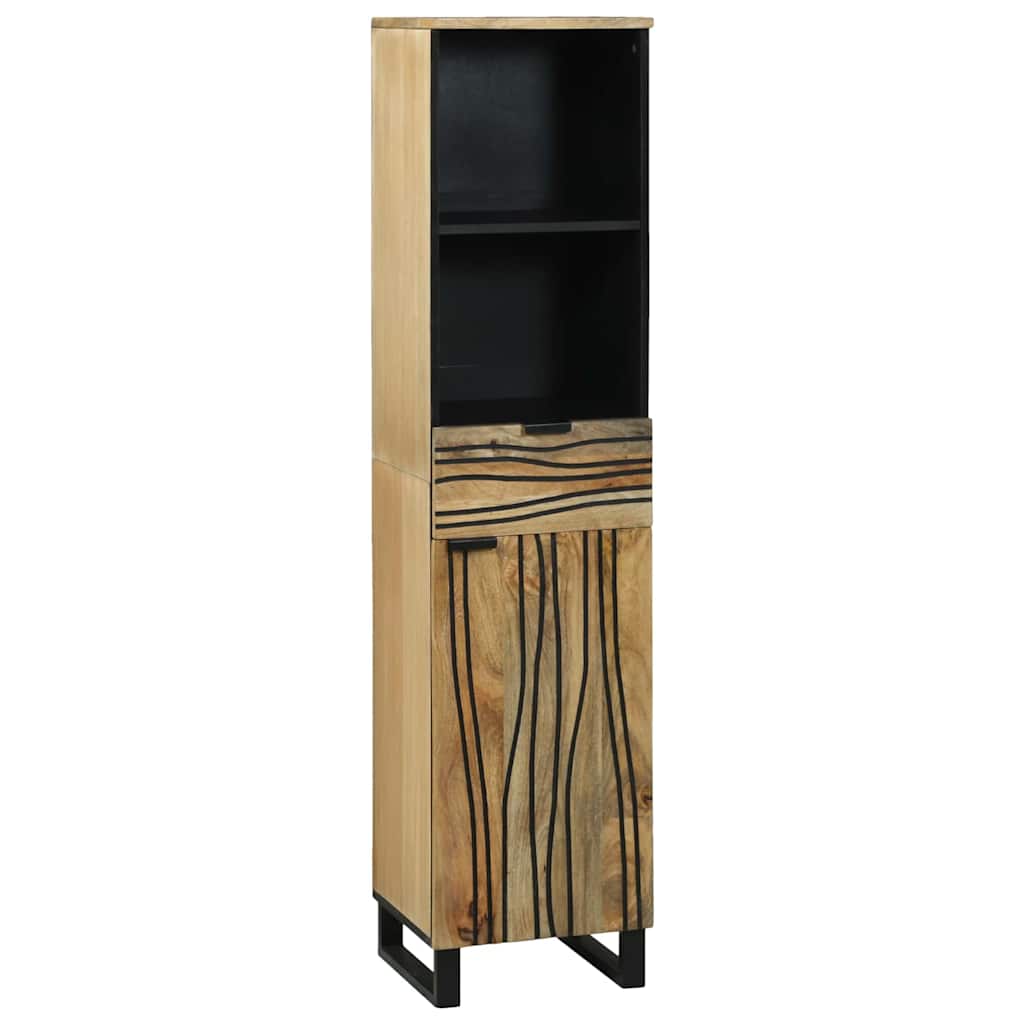 Badkamermeubelset met lade met plank 3 pcs Bruin Bewerkt hout is nu te koop bij PeponiXL, paradijselijk wonen!
