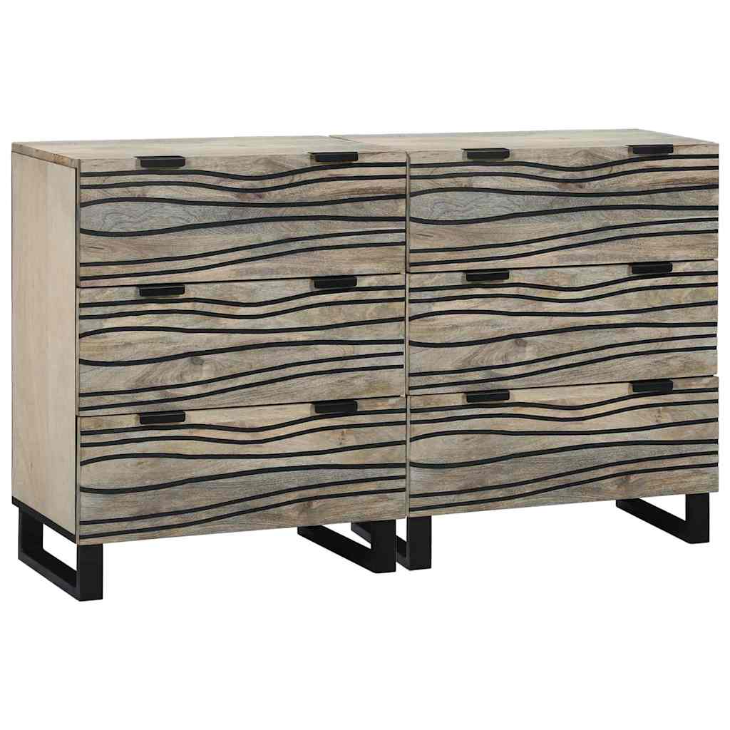 Dressoir set 2 pcs Wit 60 x 33,5 x 75 cm Massief Mango Hout is nu te koop bij PeponiXL, paradijselijk wonen!