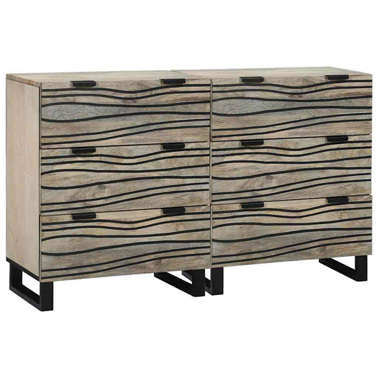 Dressoir set 2 pcs Wit 60 x 33,5 x 75 cm Massief Mango Hout is nu te koop bij PeponiXL, paradijselijk wonen!