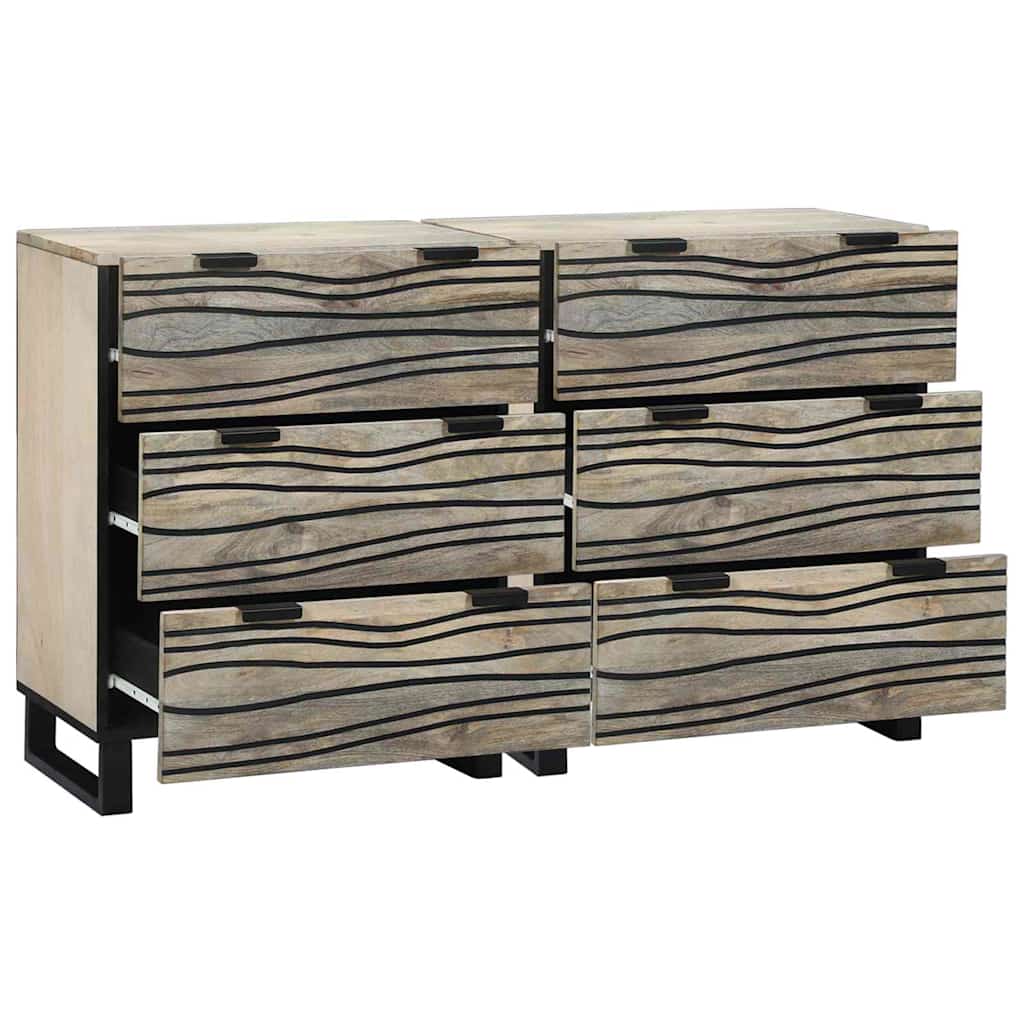 Dressoir set 2 pcs Wit 60 x 33,5 x 75 cm Massief Mango Hout is nu te koop bij PeponiXL, paradijselijk wonen!