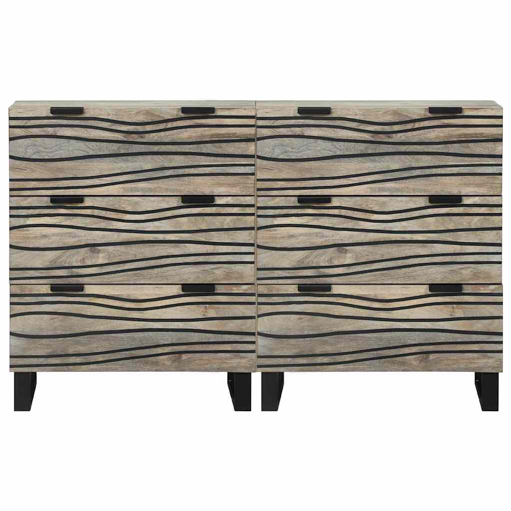 Dressoir set 2 pcs Wit 60 x 33,5 x 75 cm Massief Mango Hout is nu te koop bij PeponiXL, paradijselijk wonen!
