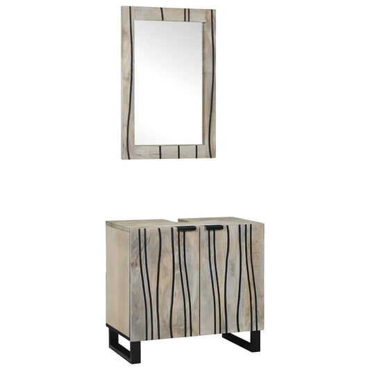 Badkamermeubelset met plank met opslag 2 pcs Wit Bewerkt hout is nu te koop bij PeponiXL, paradijselijk wonen!
