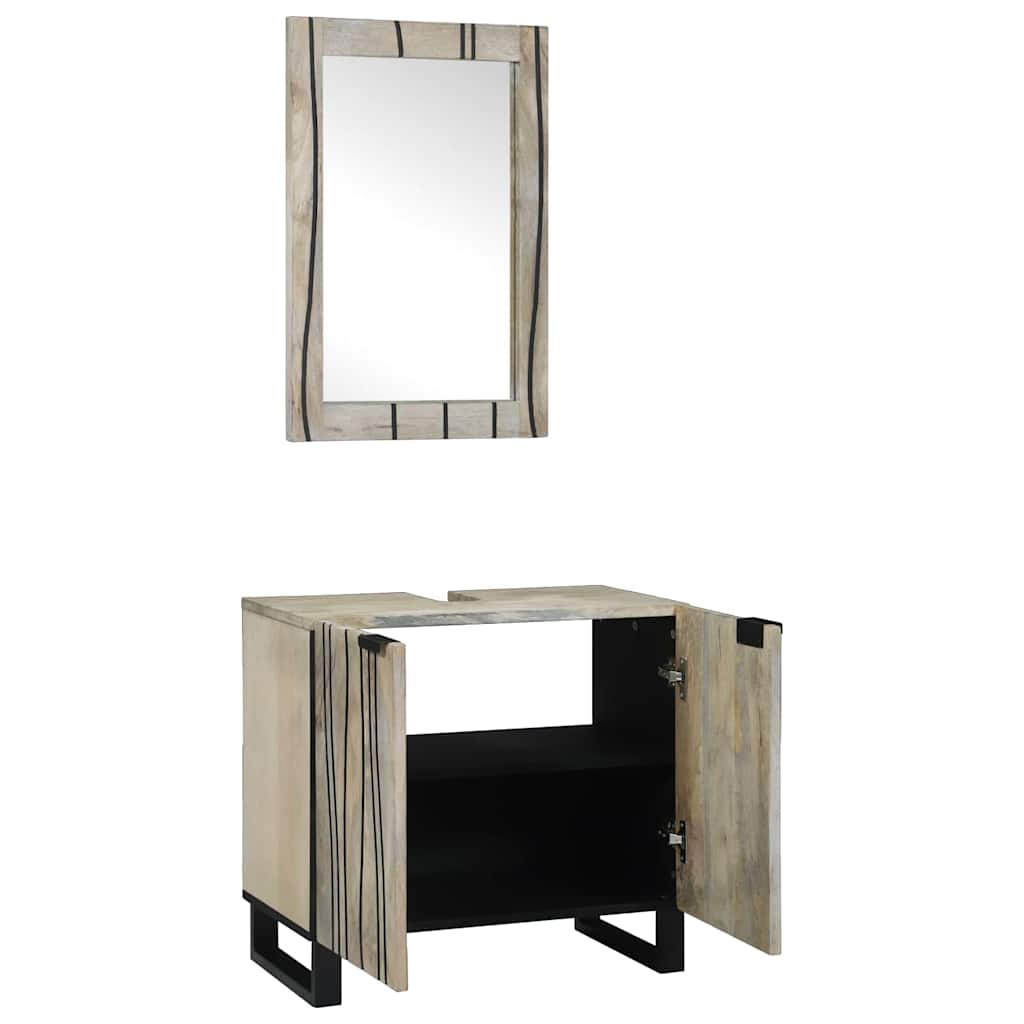 Badkamermeubelset met plank met opslag 2 pcs Wit Bewerkt hout is nu te koop bij PeponiXL, paradijselijk wonen!