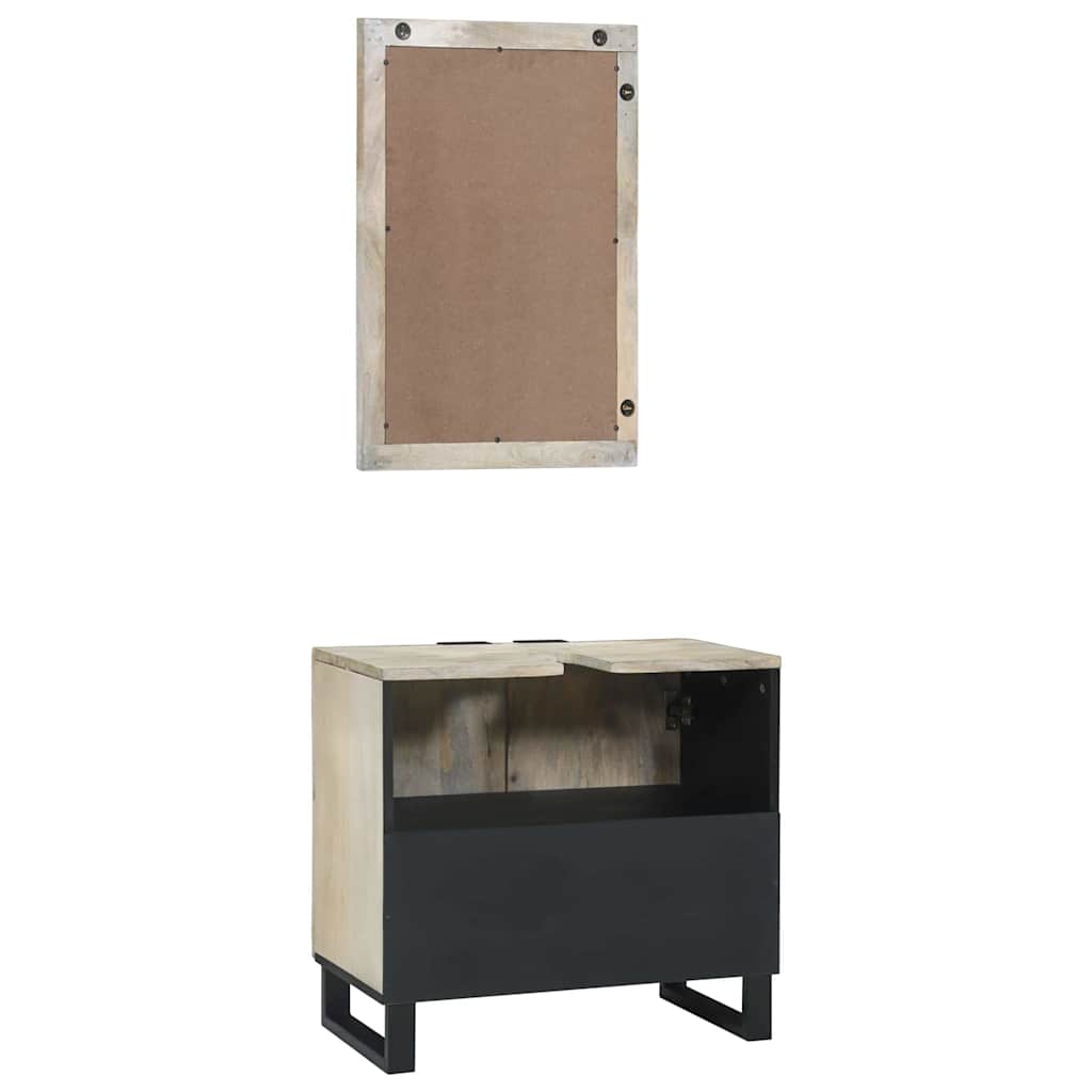 Badkamermeubelset met plank met opslag 2 pcs Wit Bewerkt hout is nu te koop bij PeponiXL, paradijselijk wonen!