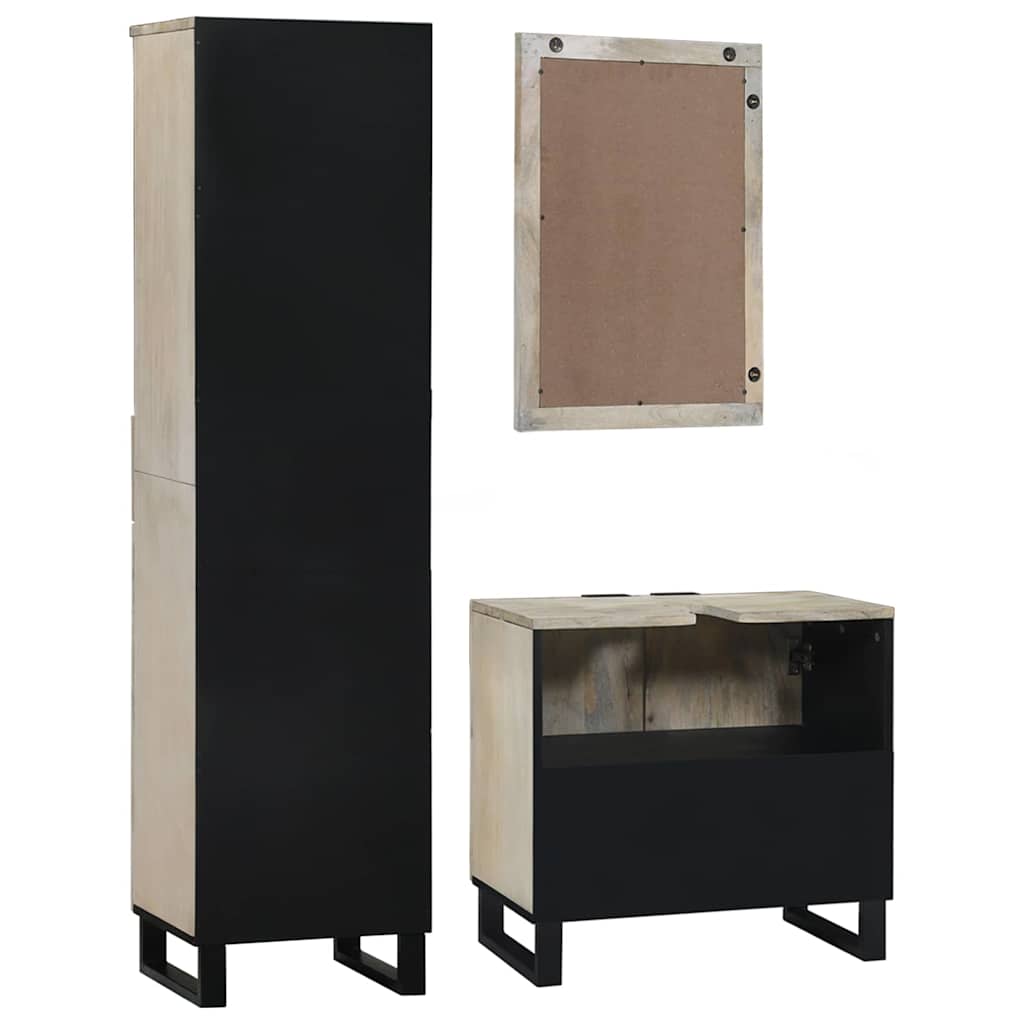 Badkamermeubelset met lade met plank 3 pcs Wit Bewerkt hout is nu te koop bij PeponiXL, paradijselijk wonen!