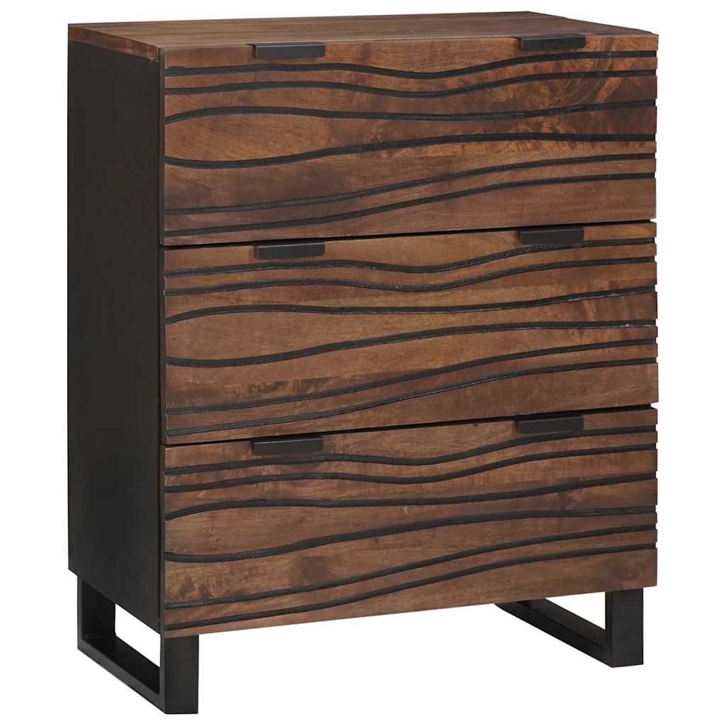Badkamermeubelset met lade met plank 3 pcs Bruin Bewerkt hout is nu te koop bij PeponiXL, paradijselijk wonen!