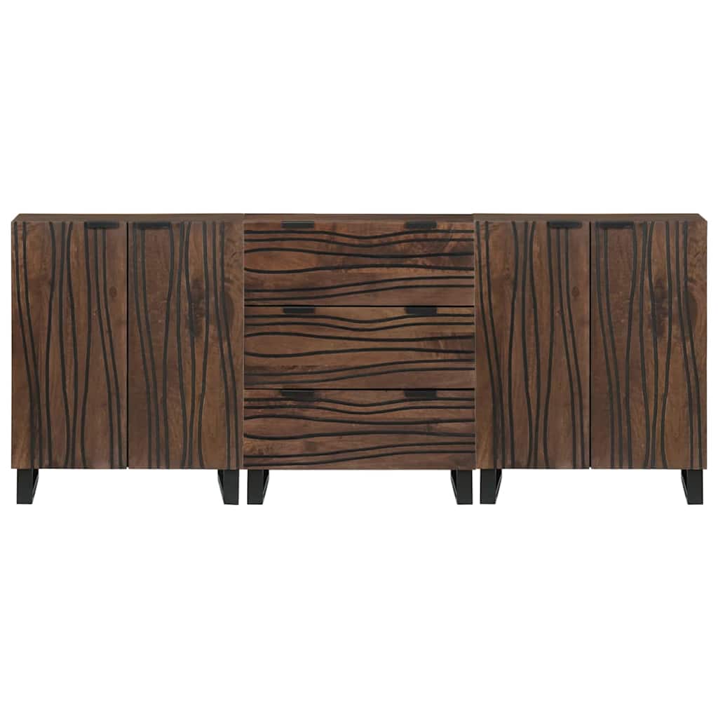Badkamermeubelset met lade met plank 3 pcs Bruin Bewerkt hout is nu te koop bij PeponiXL, paradijselijk wonen!
