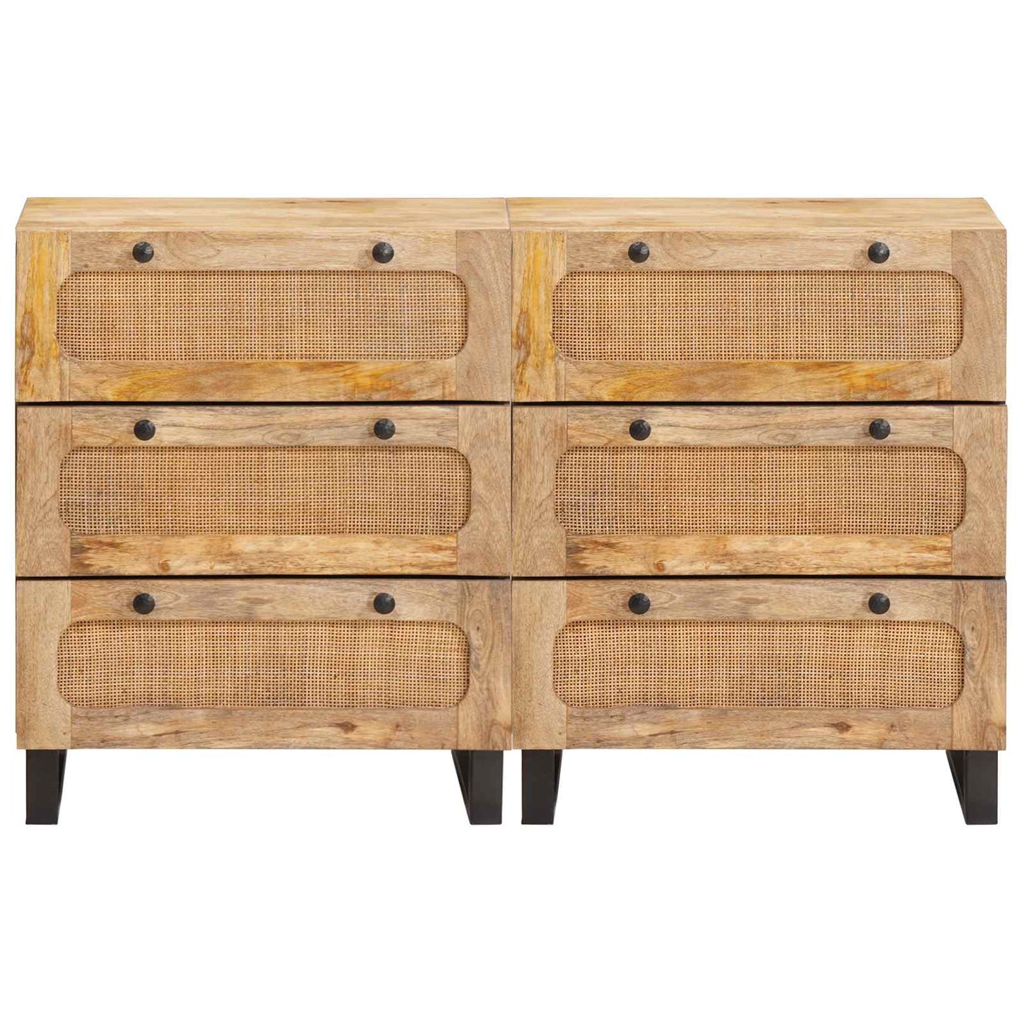 Dressoir 2 pcs Bruin 60 x 33 x 75 cm Massief Mango Hout is nu te koop bij PeponiXL, paradijselijk wonen!