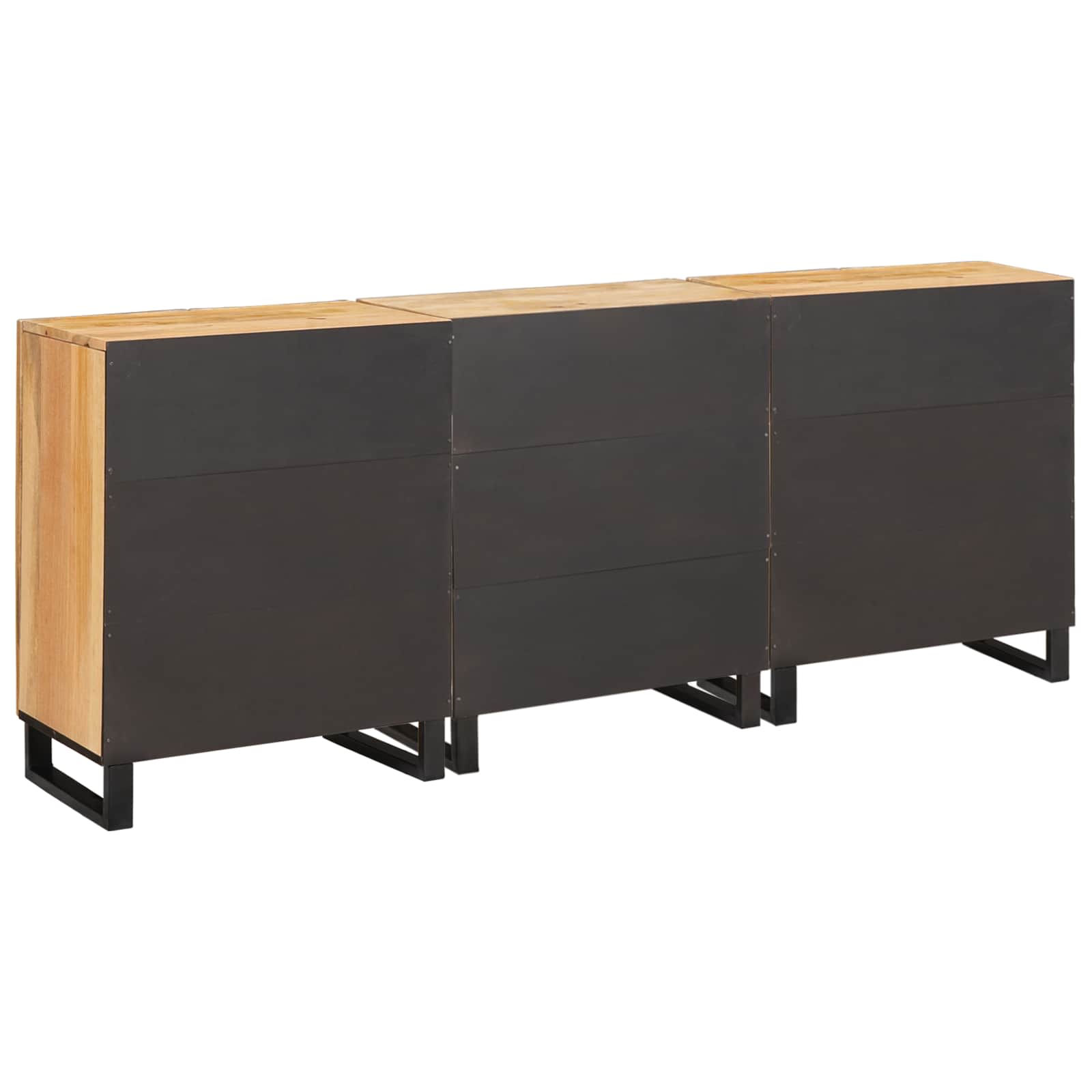 Dressoir 3 pcs Bruin 180 x 33 x 75 cm Massief Mango Hout is nu te koop bij PeponiXL, paradijselijk wonen!