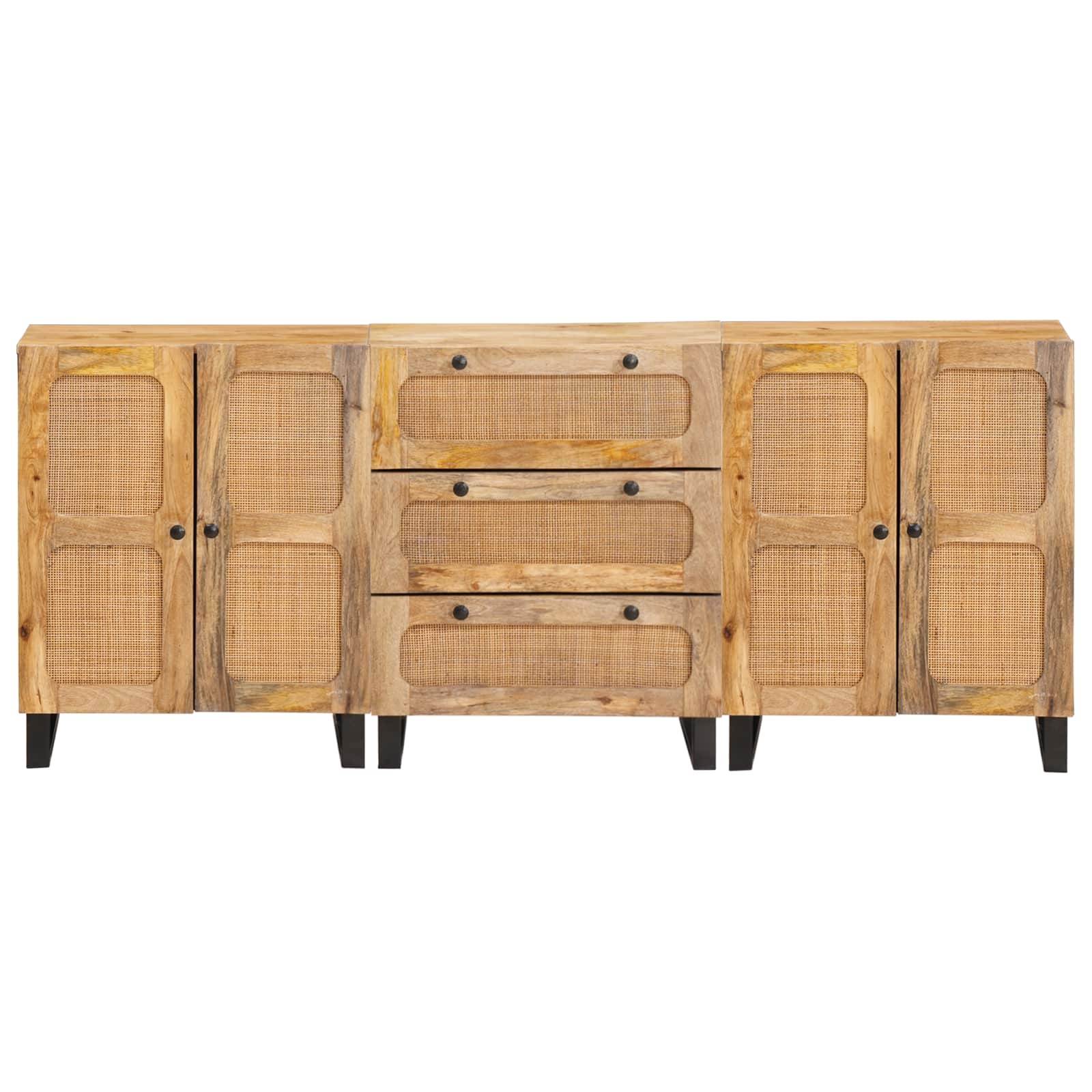 Dressoir 3 pcs Bruin 180 x 33 x 75 cm Massief Mango Hout is nu te koop bij PeponiXL, paradijselijk wonen!