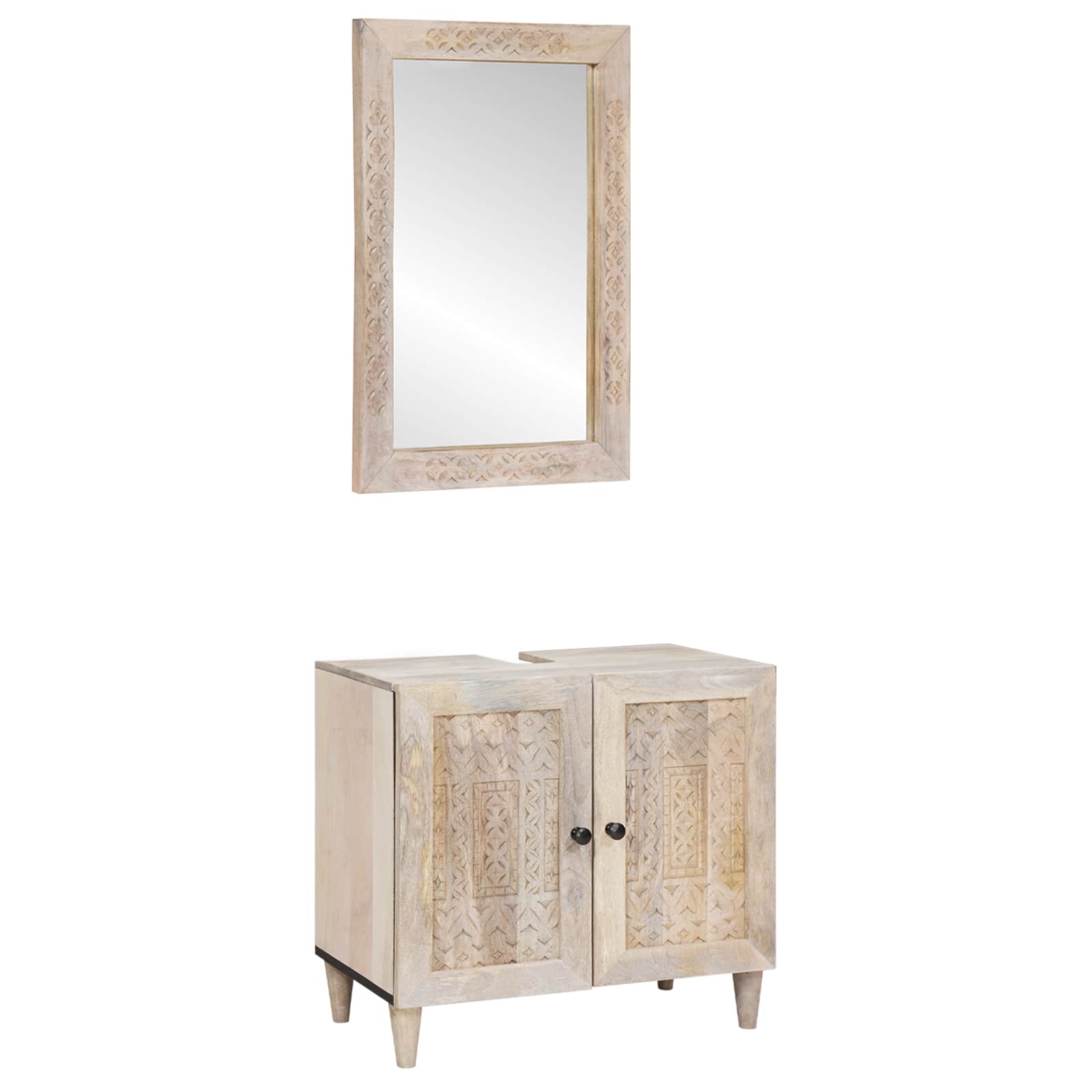 Badkamermeubelset met plank met opslag 2 pcs Wit Bewerkt hout is nu te koop bij PeponiXL, paradijselijk wonen!
