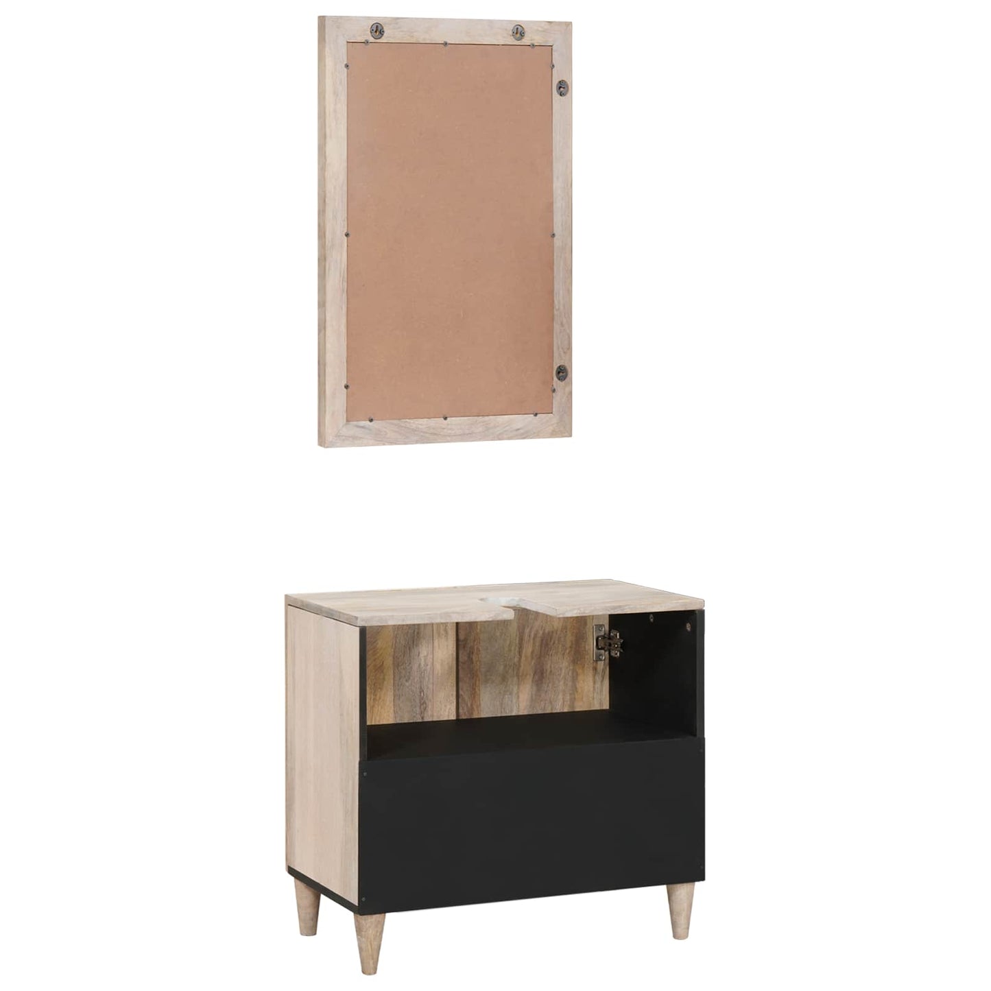 Badkamermeubelset met plank met opslag 2 pcs Wit Bewerkt hout is nu te koop bij PeponiXL, paradijselijk wonen!
